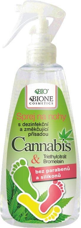 BIOne Cosmetics BIO Cannabis sprej na nohy s dezinfekční a změkčující přísadou 260 ml