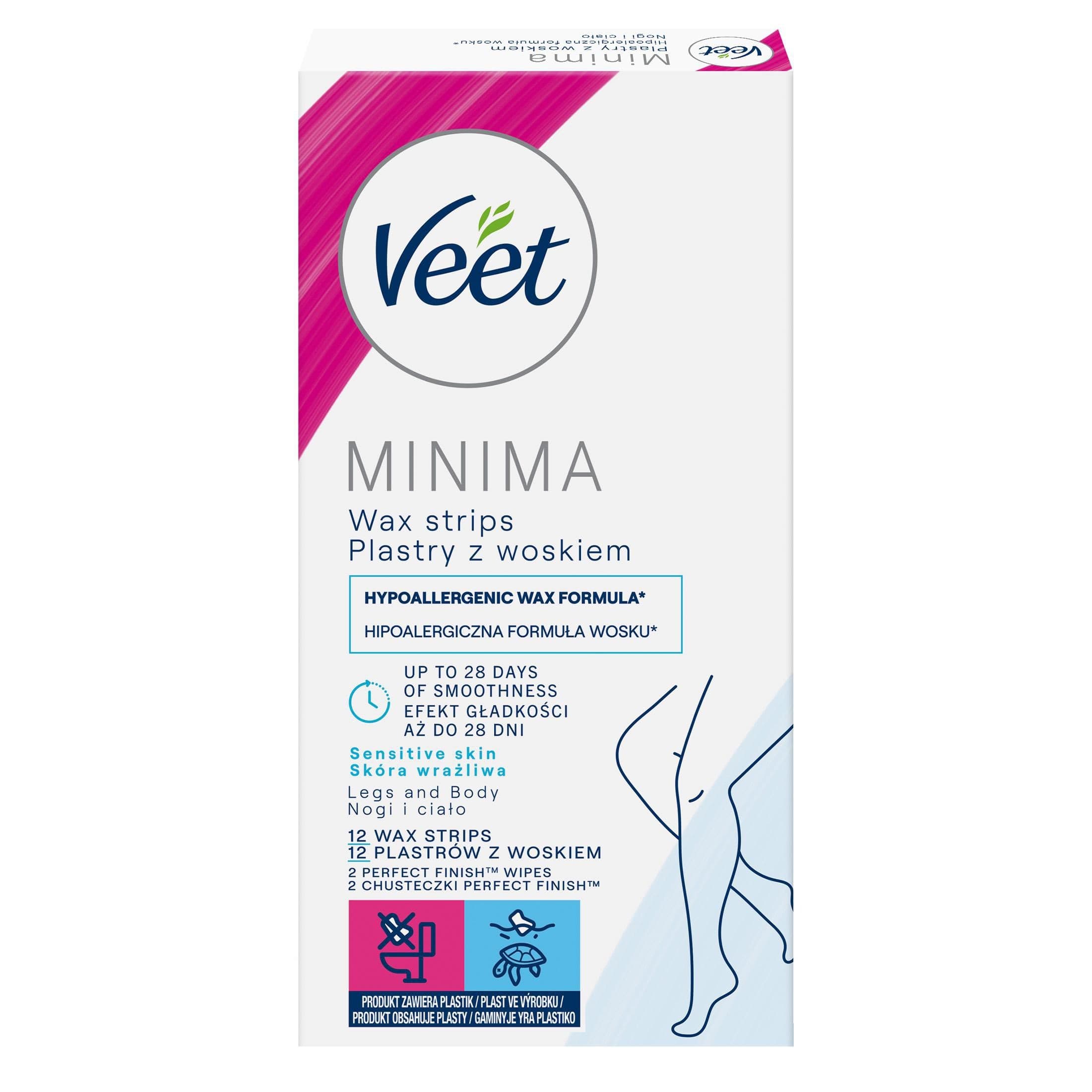Veet Minima Hypoalergenní voskové pásky na nohy 12ks