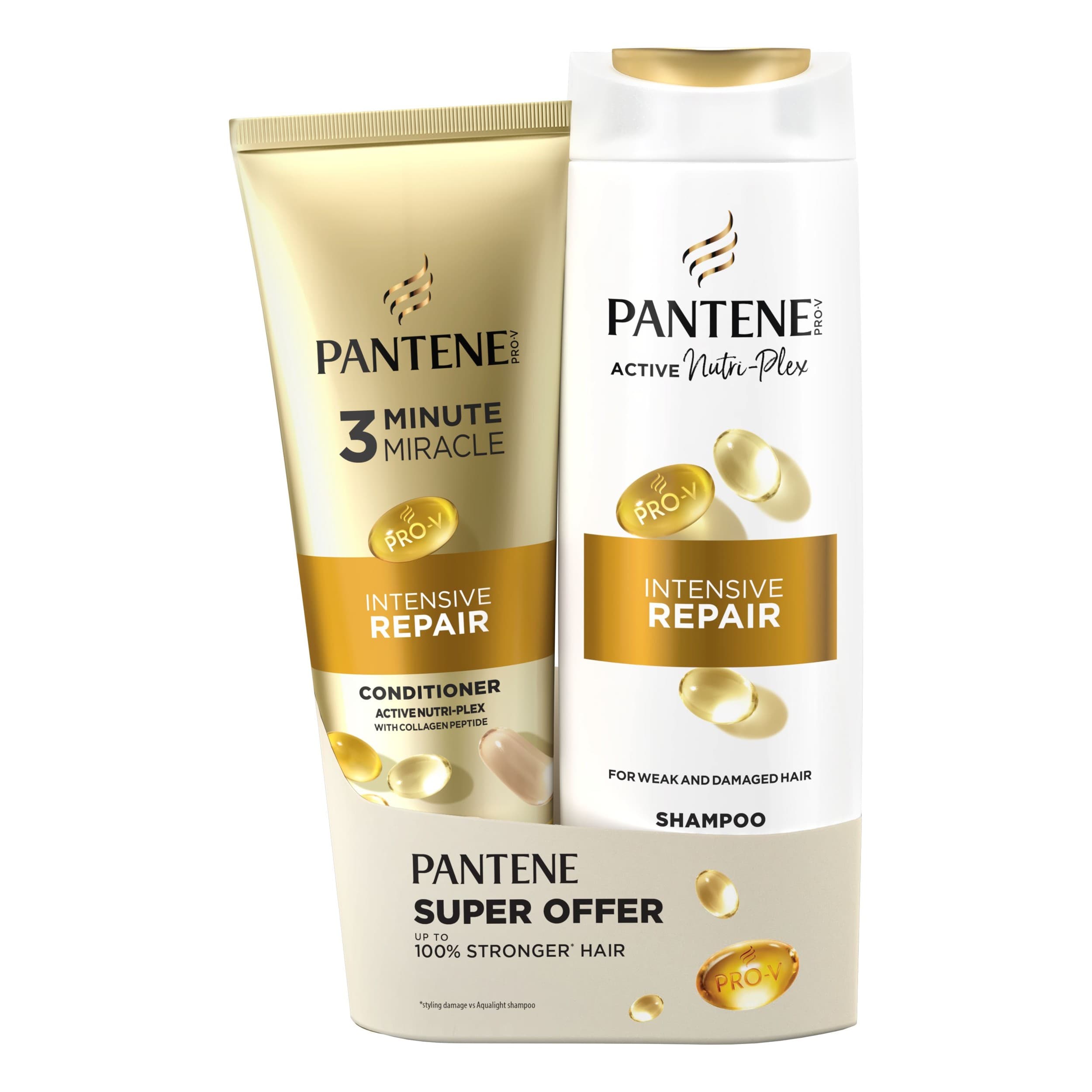 Pantene šampon 400ml + kondicionér 3 Minute Miracle 220ml Repair&Plex