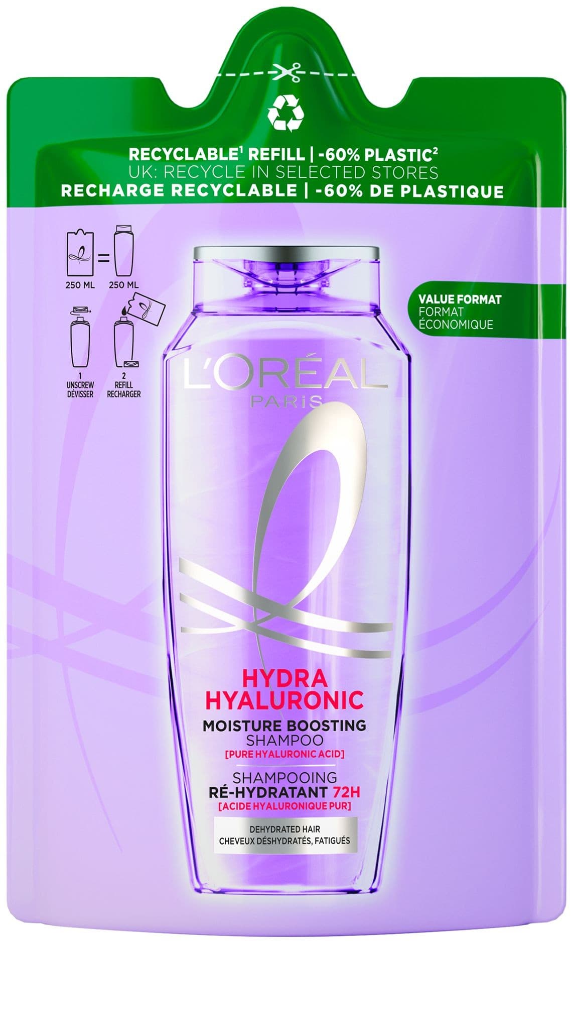 L'Oréal Paris Elseve Hyaluron Plump náhradní náplň 250 ml