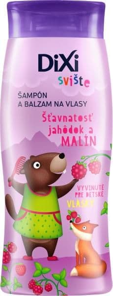 Dixi Svišti šampon a balzám na vlasy se šťavnatou ovocnou vůní čerstvých jahůdek a malín 250ml