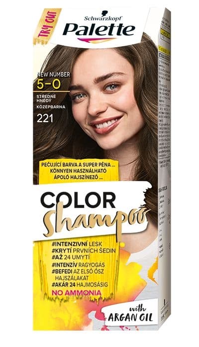 Schwarzkopf Palette Color Shampoo barva na vlasy středně hnědý 221 50 ml