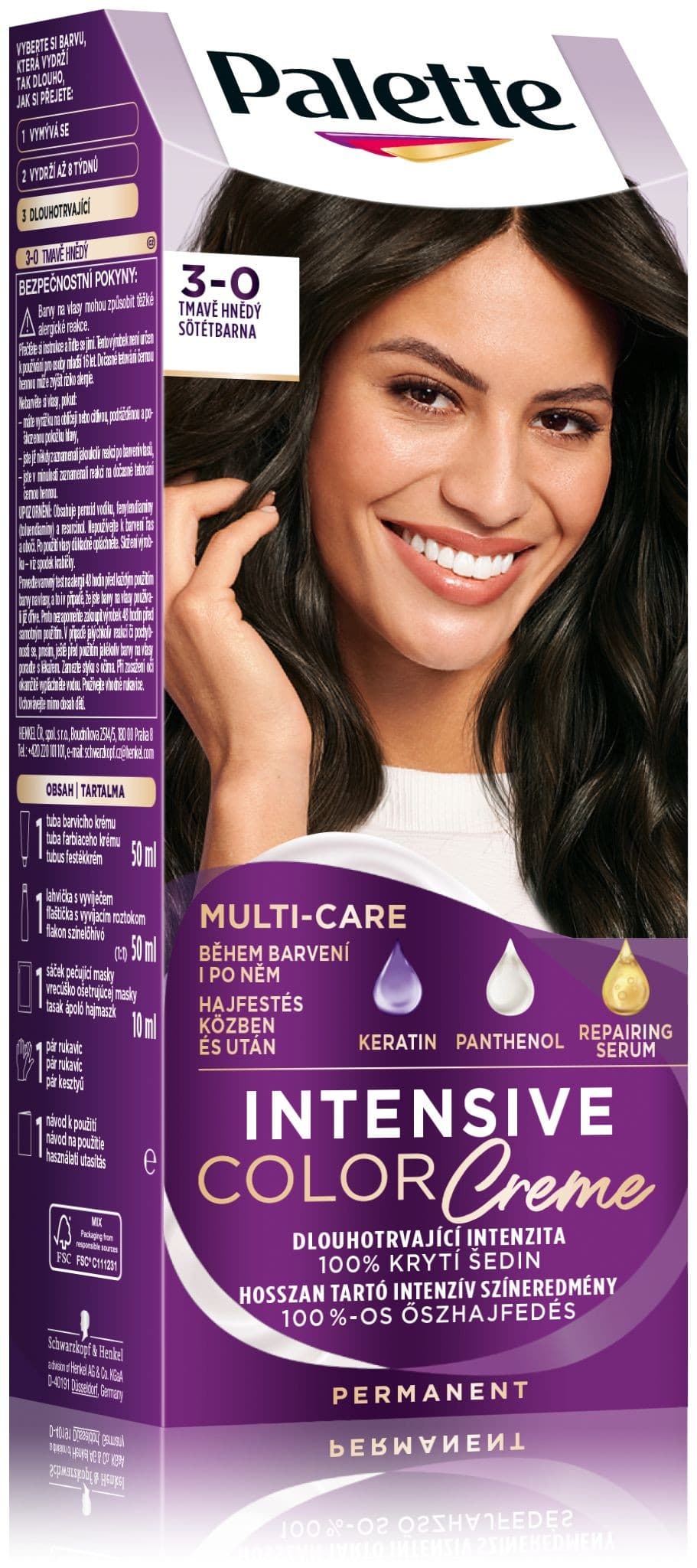 Schwarzkopf Palette Intensive Color Creme barva na vlasy tmavě hnědý N2 50 ml