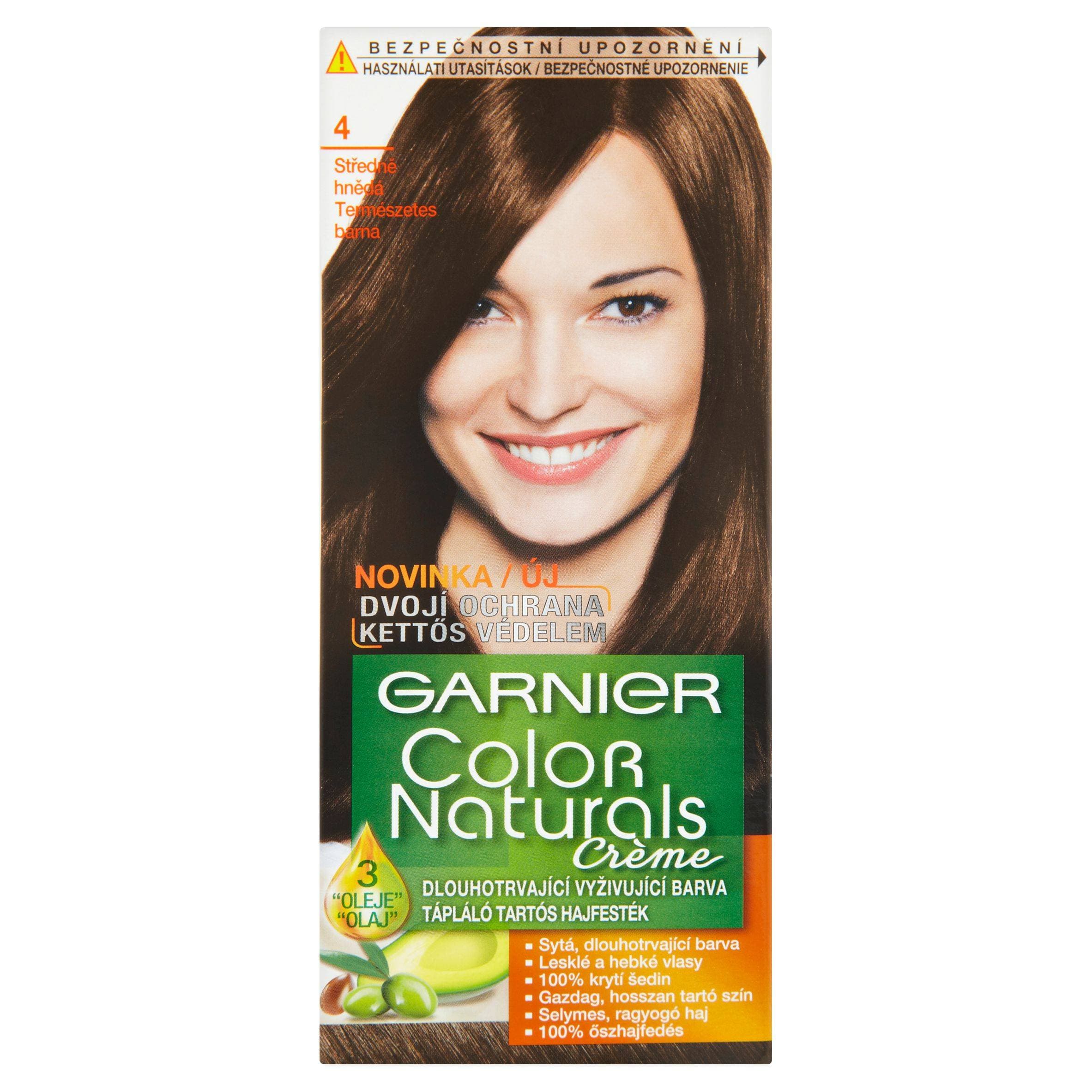 Garnier Color Naturals Crème dlouhotrvající vyživující barva středně hnědá 4 110 ml
