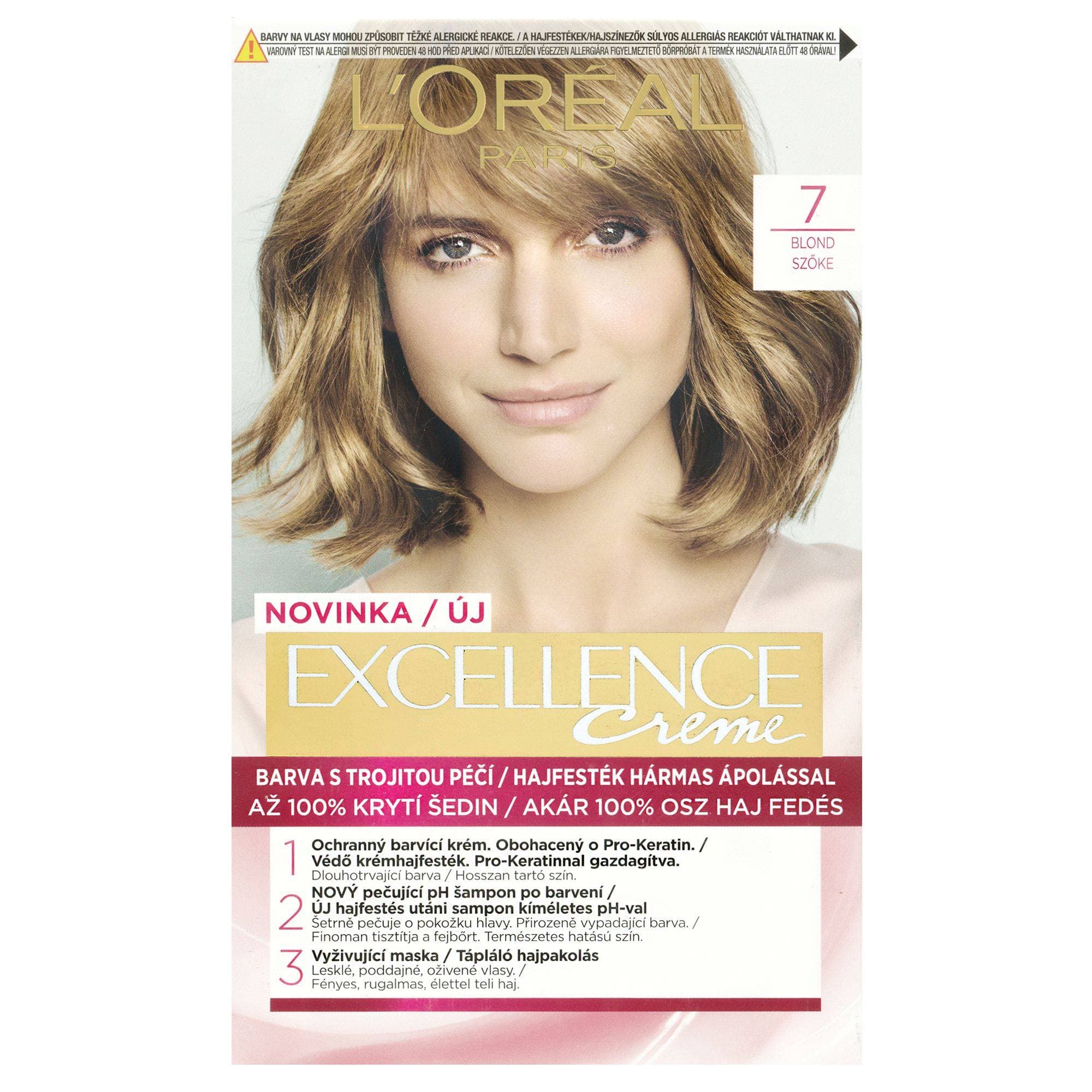 L'Oréal Paris Excellence Créme permanentní barva na vlasy 7 blond
