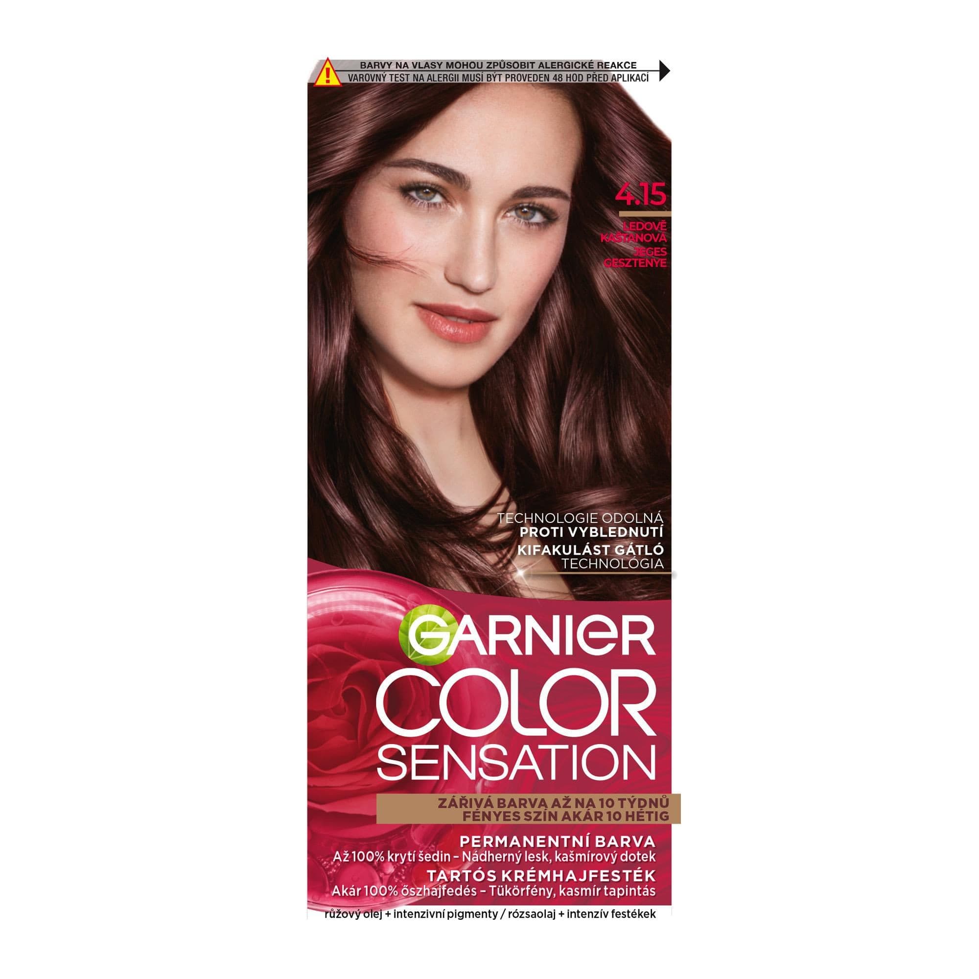 Garnier Color Sensation Intenzivní permanentní barvící krém ledově kaštanová 4.15 110 ml