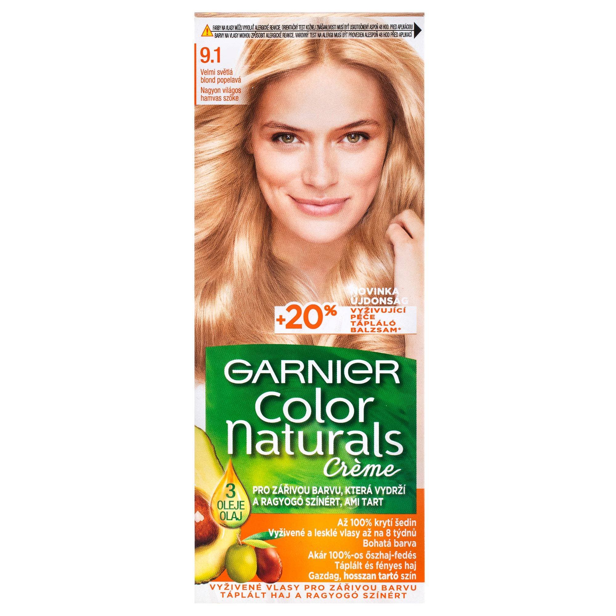 Garnier Color Naturals permanentní barva na vlasy 9.1 velmi světlá blond popelavá