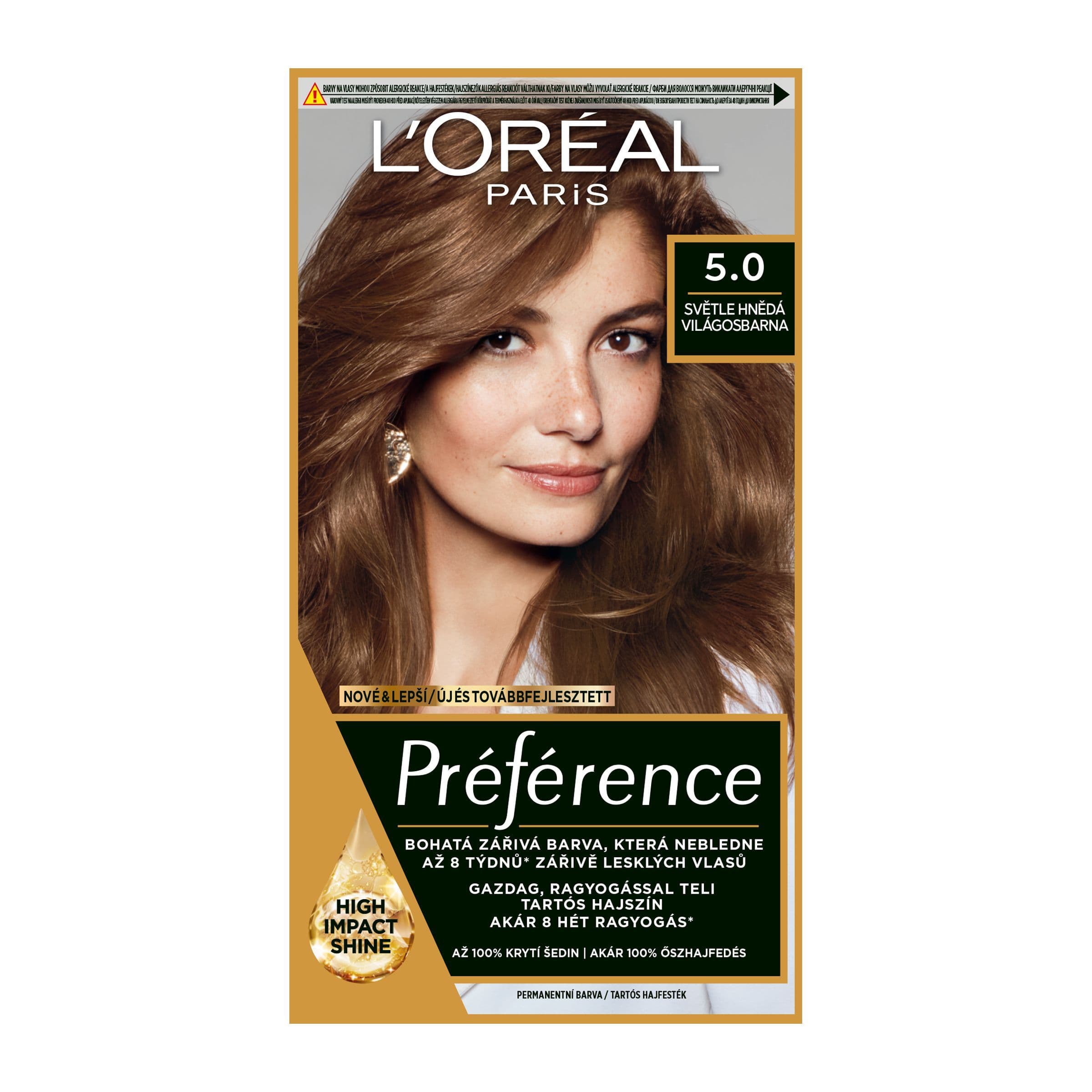 L'Oréal Paris Preference barva na vlasy 5.0 světle hnědá