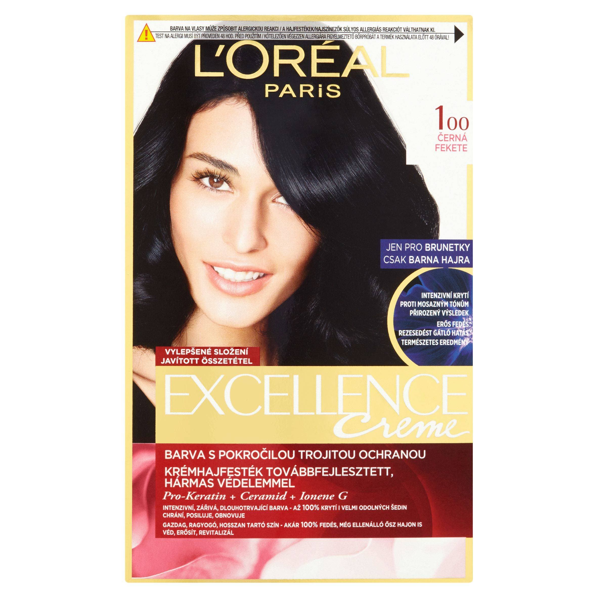 L'Oréal Paris Excellence Créme permanentní barva na vlasy 100 černá
