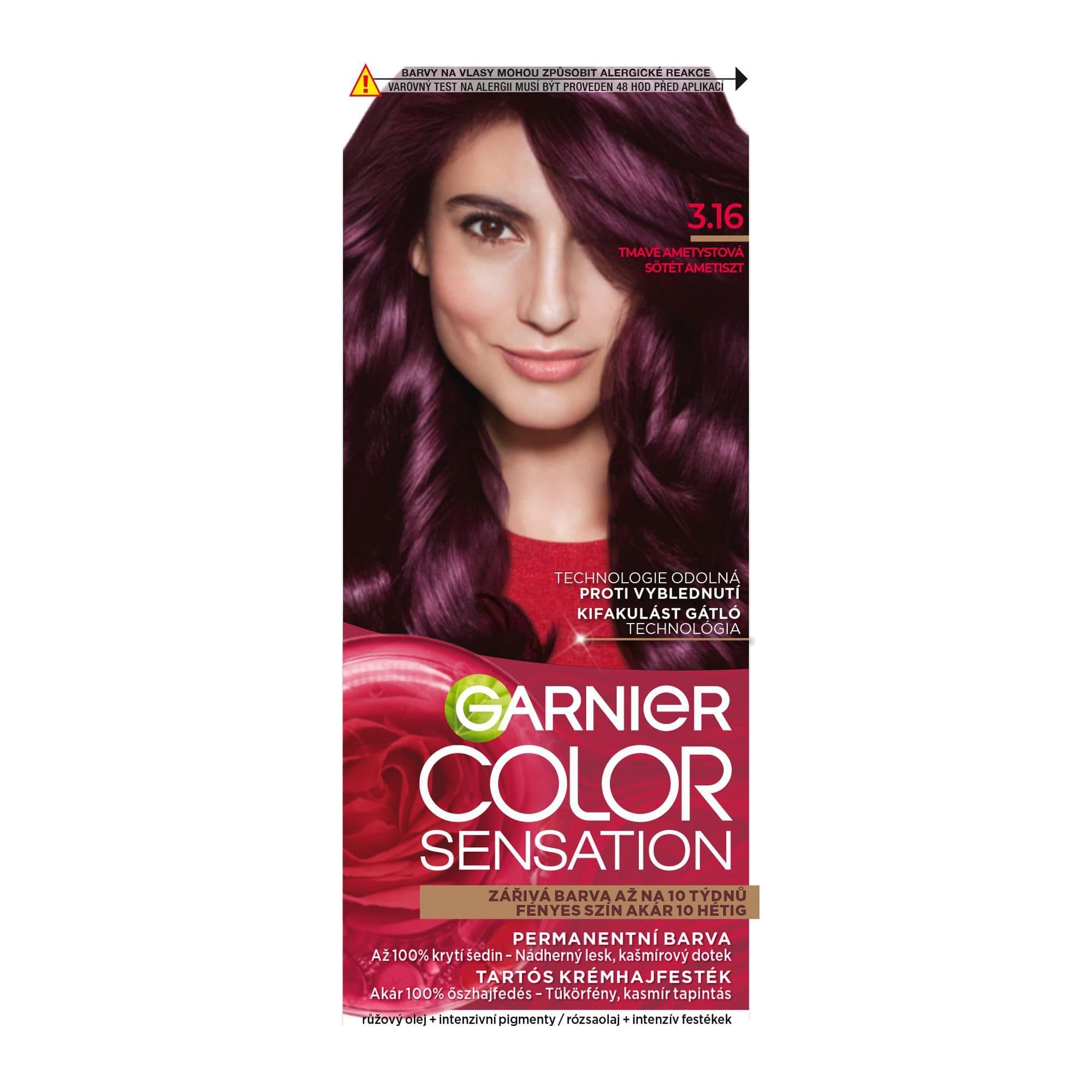 Garnier Color Sensation Intenzivní permanentní barvící krém tmavá ametystová 3.16 110 ml