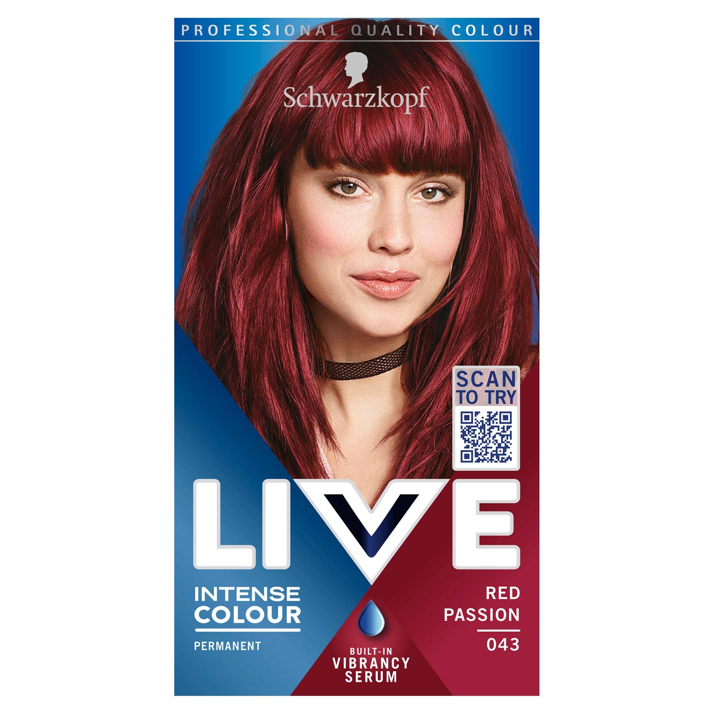Schwarzkopf Live Intense Colour barva na vlasy 043 vášnivá červená 1 ks