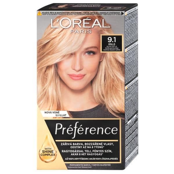 L'Oréal Paris Préférence permanentní barva na vlasy 9.1 Oslo-velmi světlá popelavá blond