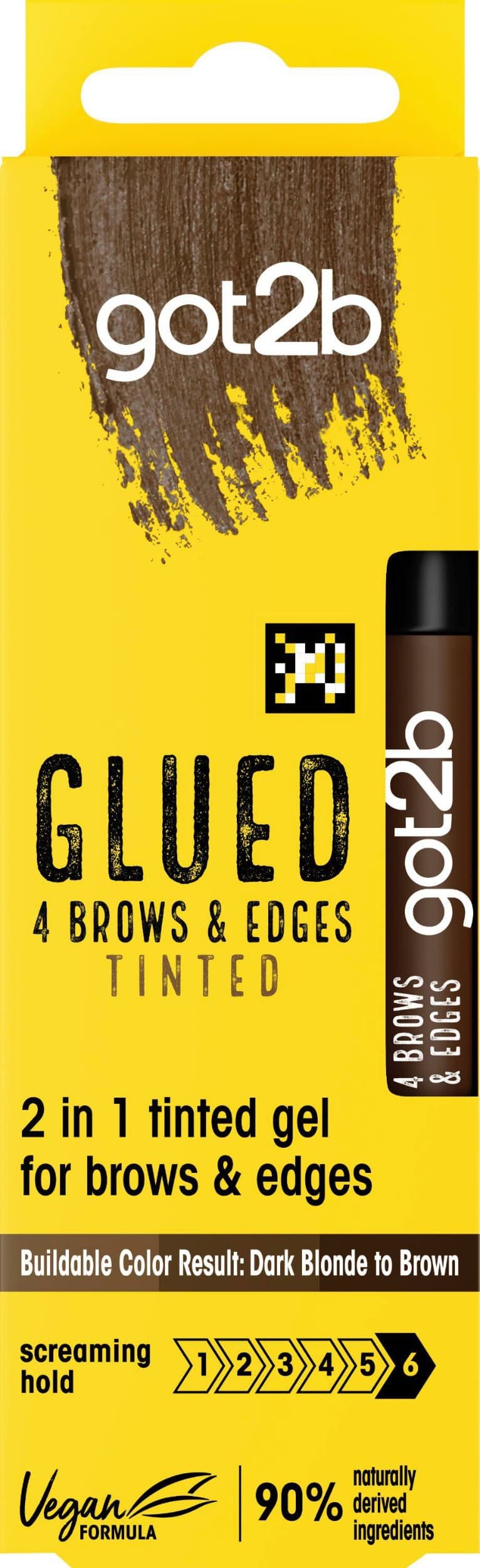 got2b Glued 4 Brows & Edges Tinted barevný gel na obočí a baby vlásky 2 v 1 Hnědý 16ml