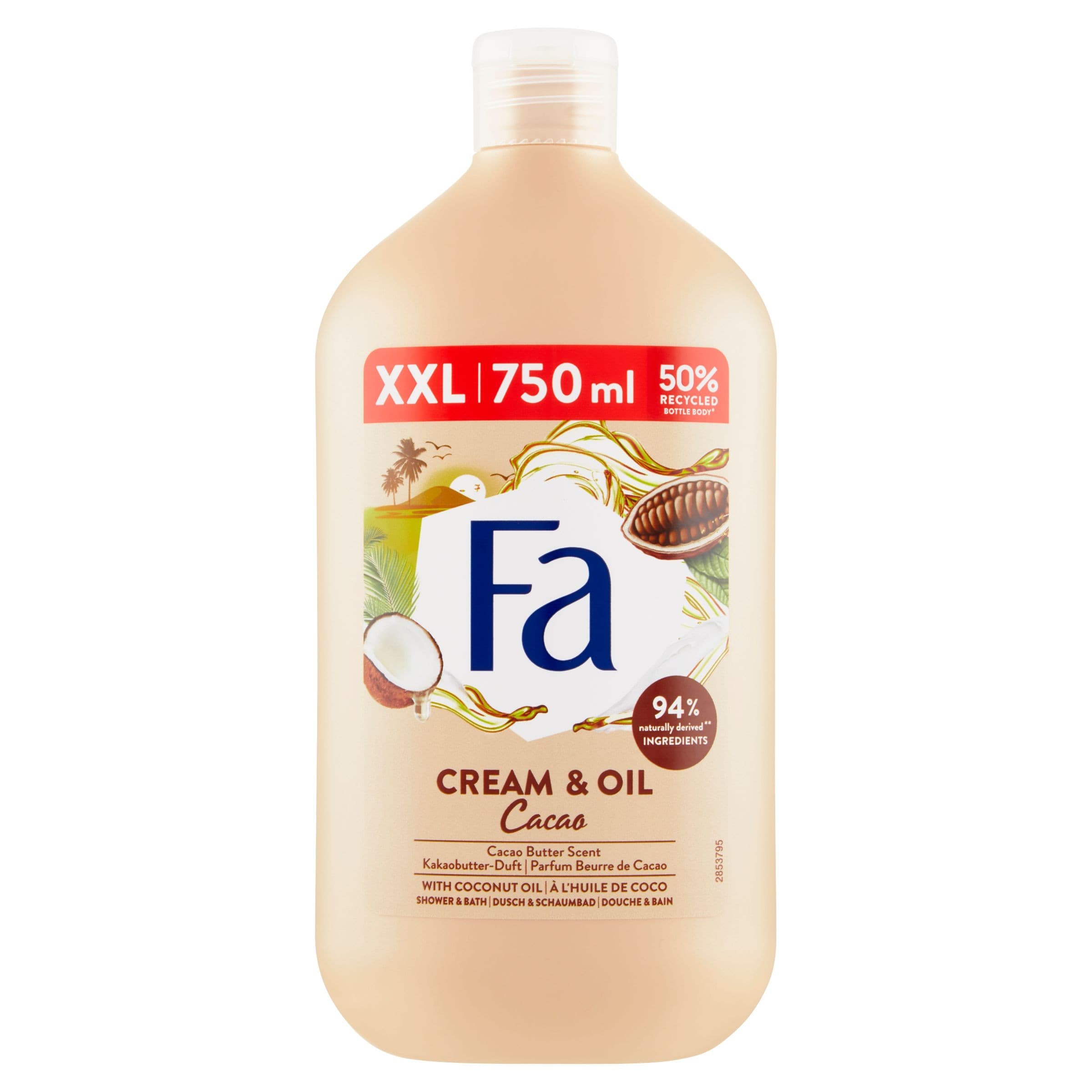 Fa Cream & Oil Cacao sprchový gel a pěna do koupele 2v1 750ml