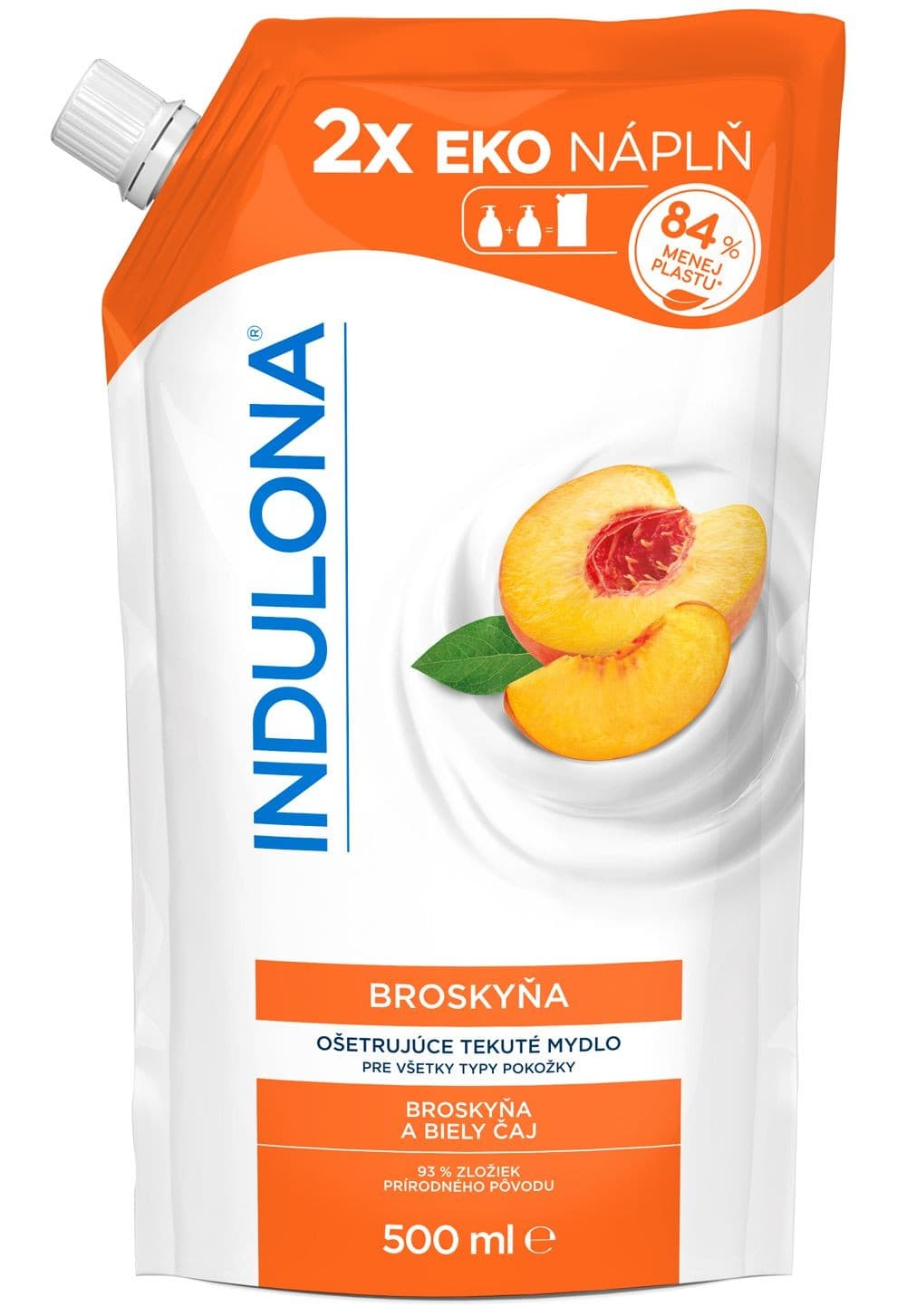 Indulona tekuté mýdlo náhradní náplň Broskev 500ml