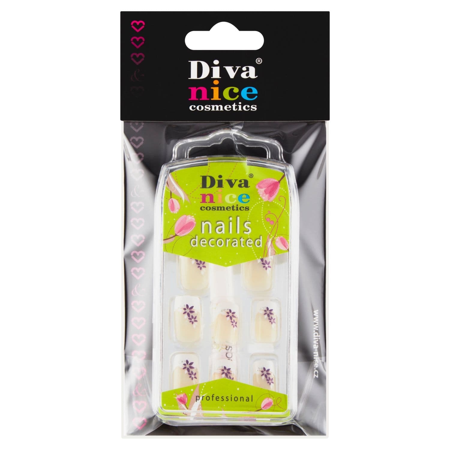 Diva & Nice Professional nalepovací nehty natureasy + lepidlo 24 ks