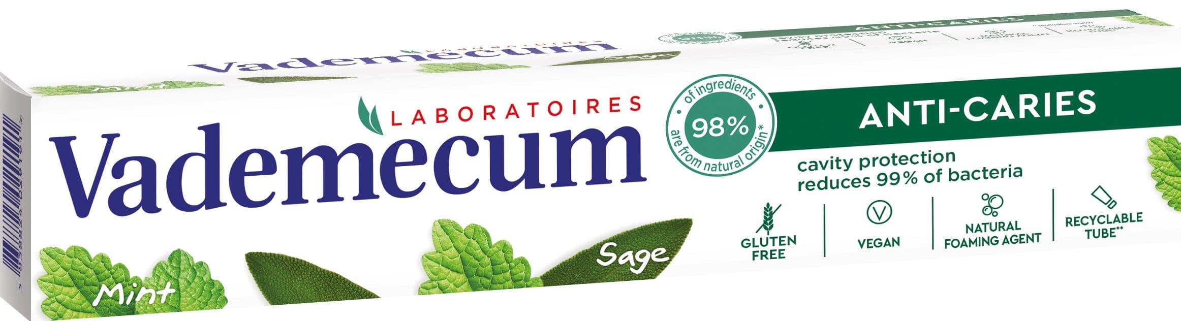 Vademecum Zubní pasta Anti-Caries & Natural 75 ml
