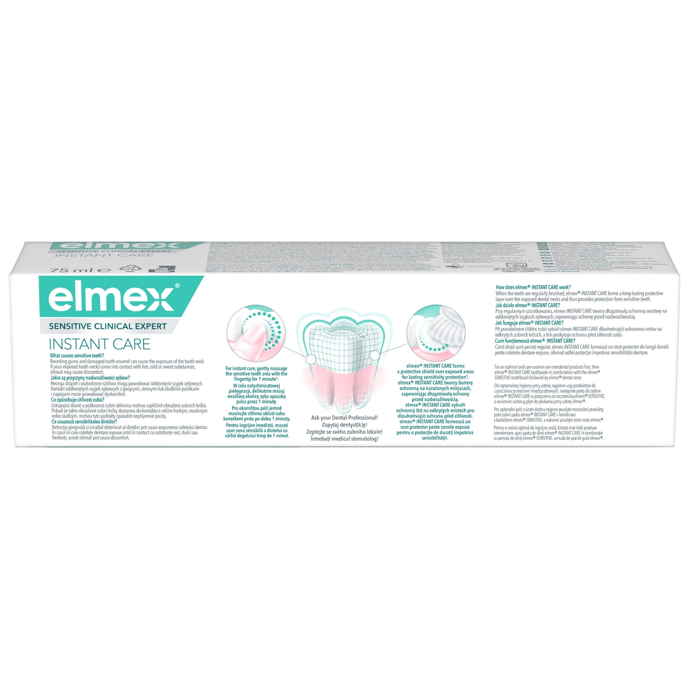 Zubní pasta elmex Sensitive Clinical Expert Instant Care 2v1 75ml