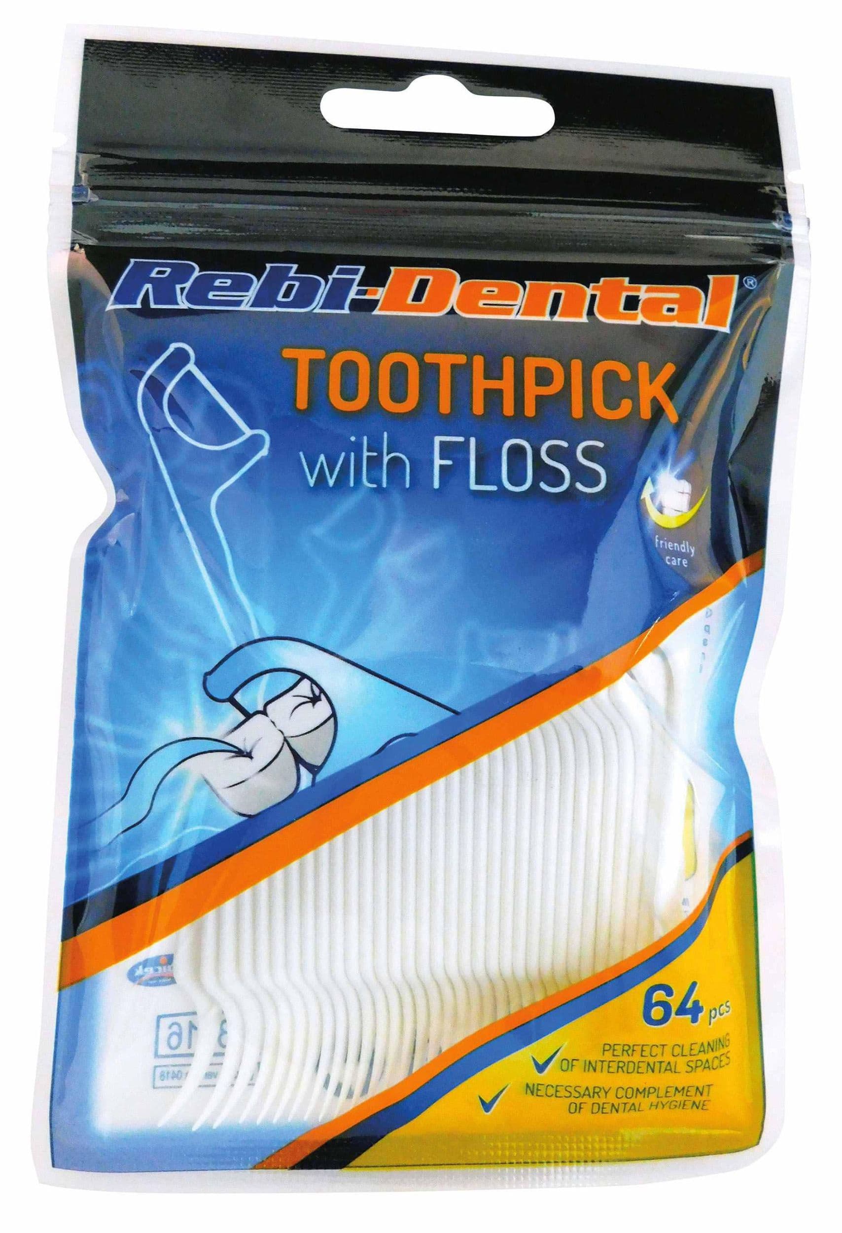 Rebi Dental dentální párátka s nití 64 ks