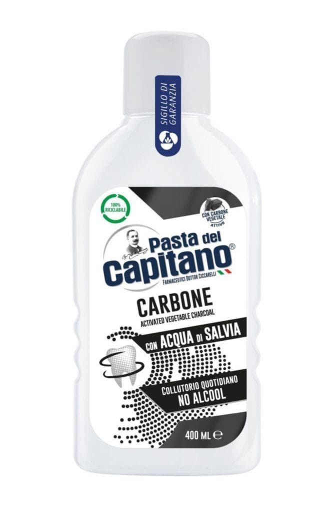 Pasta del Capitano Ústní voda Carbone 400ml
