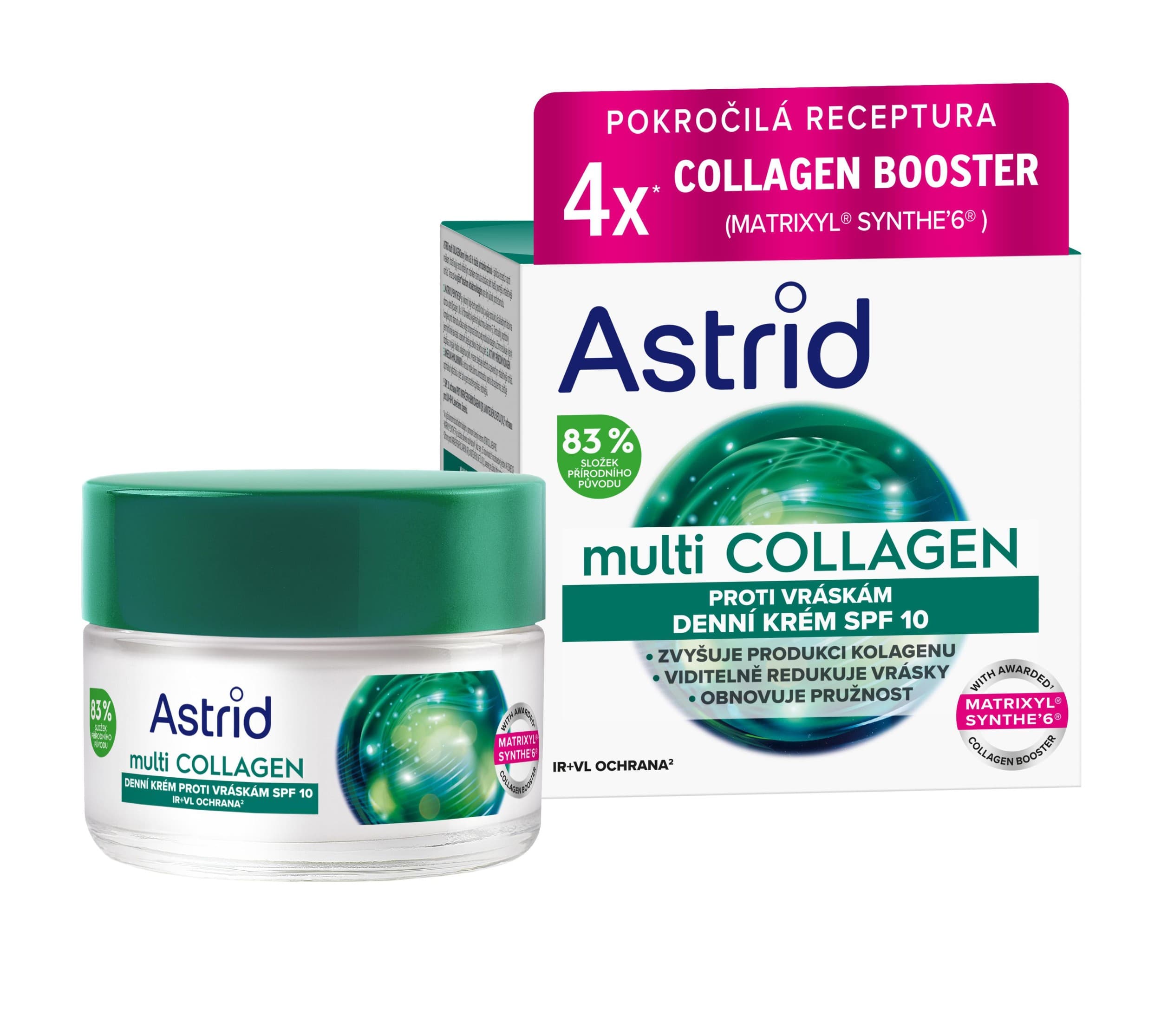 Astrid Multicollagen Denní krém proti vráskám a pro obnovení pružnosti SPF10 50ml