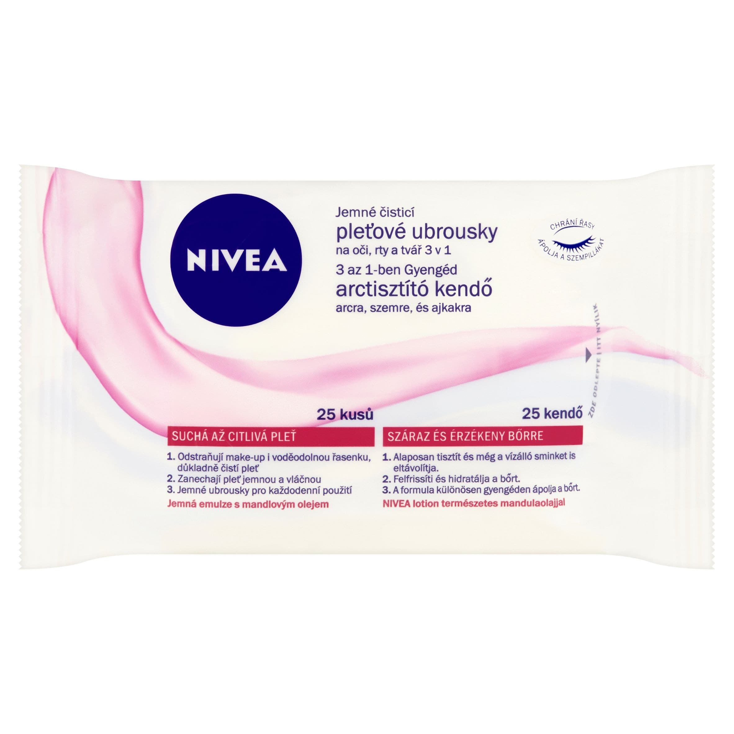 Nivea Jemné čisticí pleťové ubrousky 3v1 25 ks