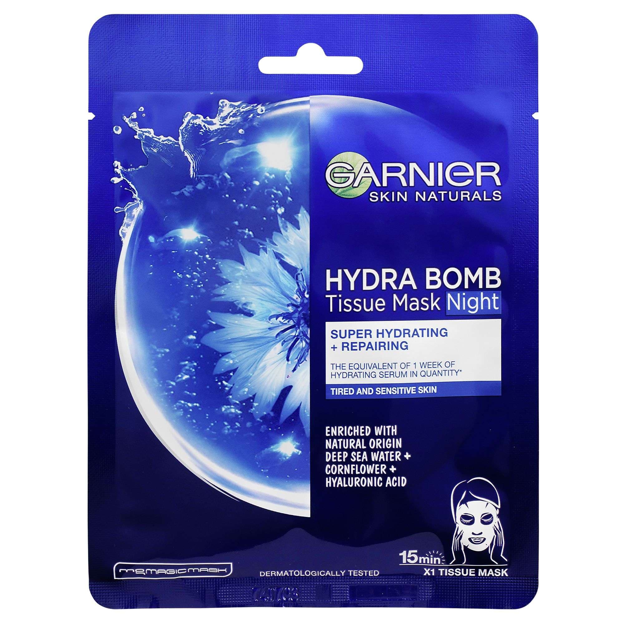 Garnier Skin Naturals Superhydratační + regenerační noční textilní maska 32g