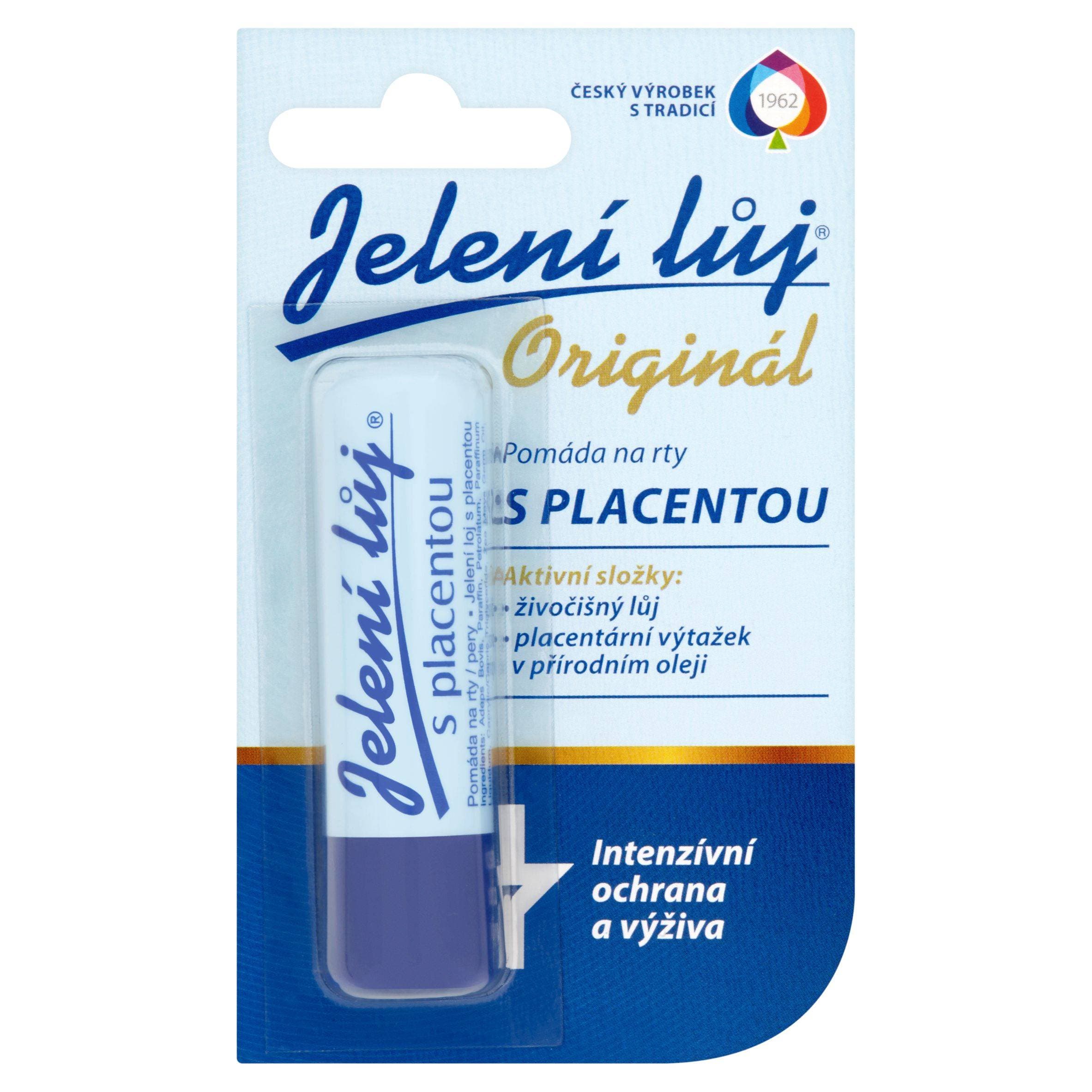 Jelení lůj originál pomáda na rty s placentou 4,5 g