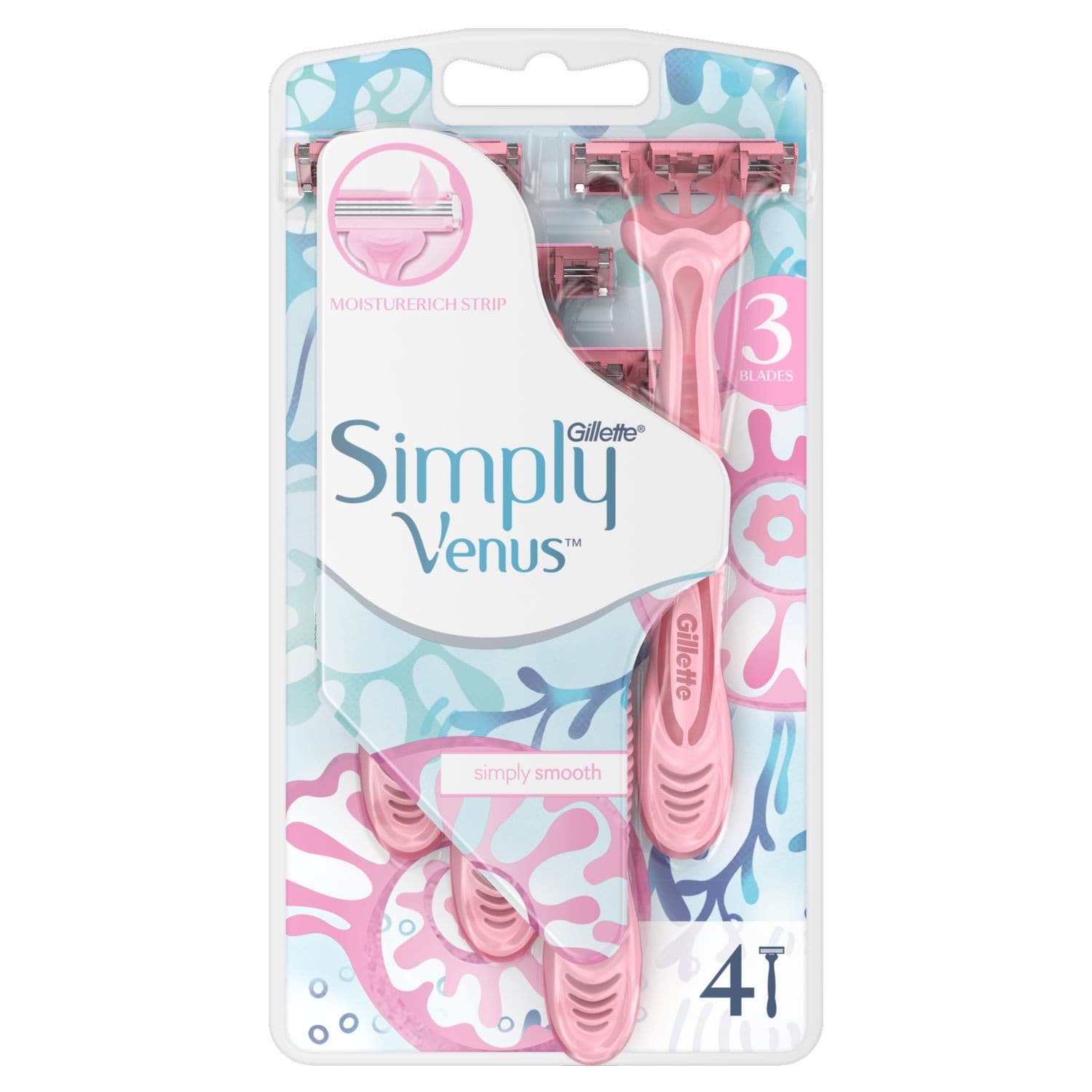 Gillette Simply Venus 3 Dámská Pohotová Holítka 4 ks