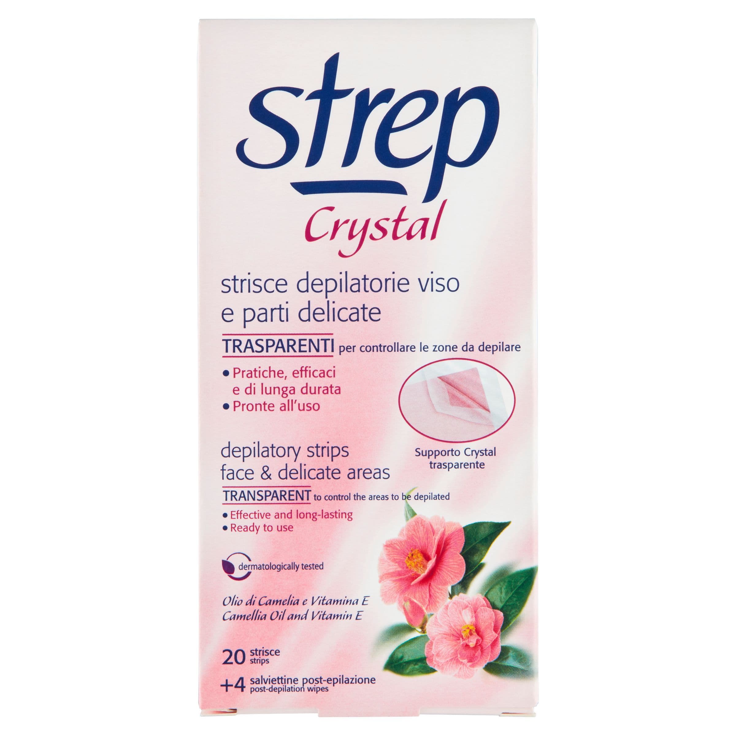 Strep Crystal Voskové pásky pro epilaci tváře a citlivých míst 20 ks