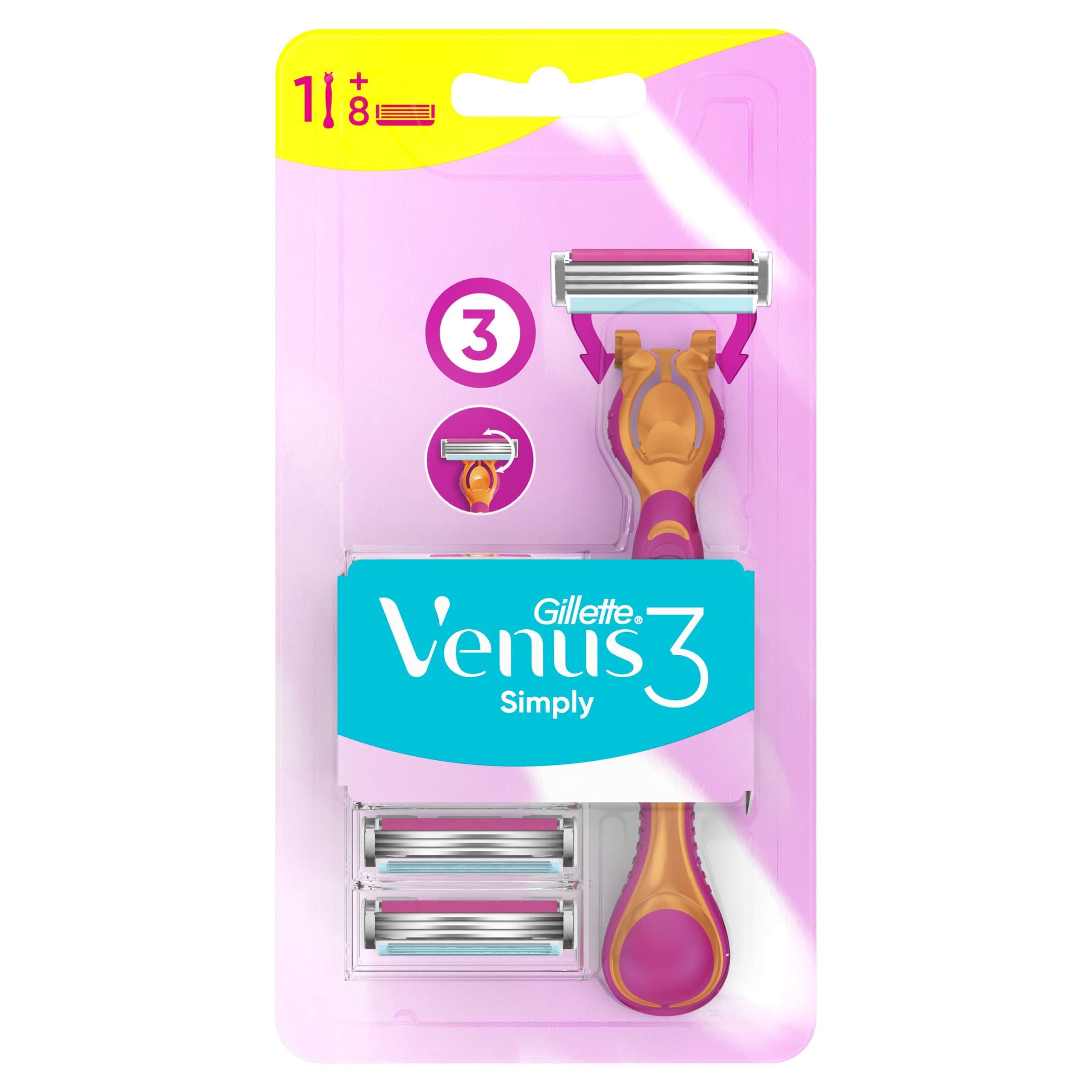 Gillette Simply Venus 3 Rukojeť holicího strojku + 8 Holicích hlavic