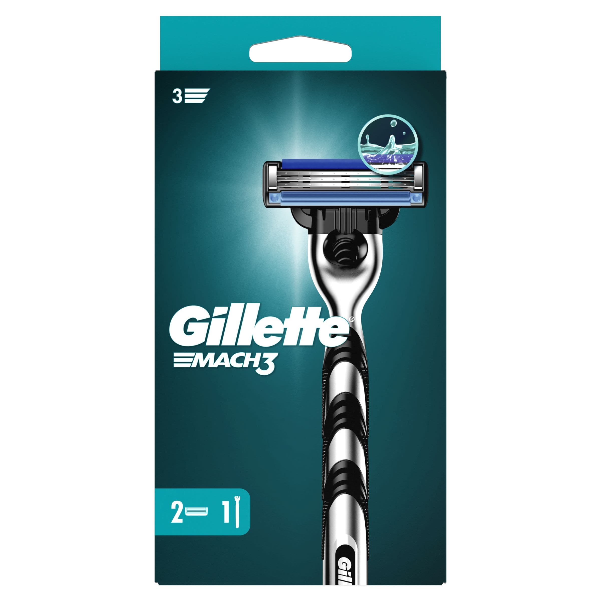 Gillette Mach3 Pánský holicí strojek + 2 Náhradní holicí hlavice