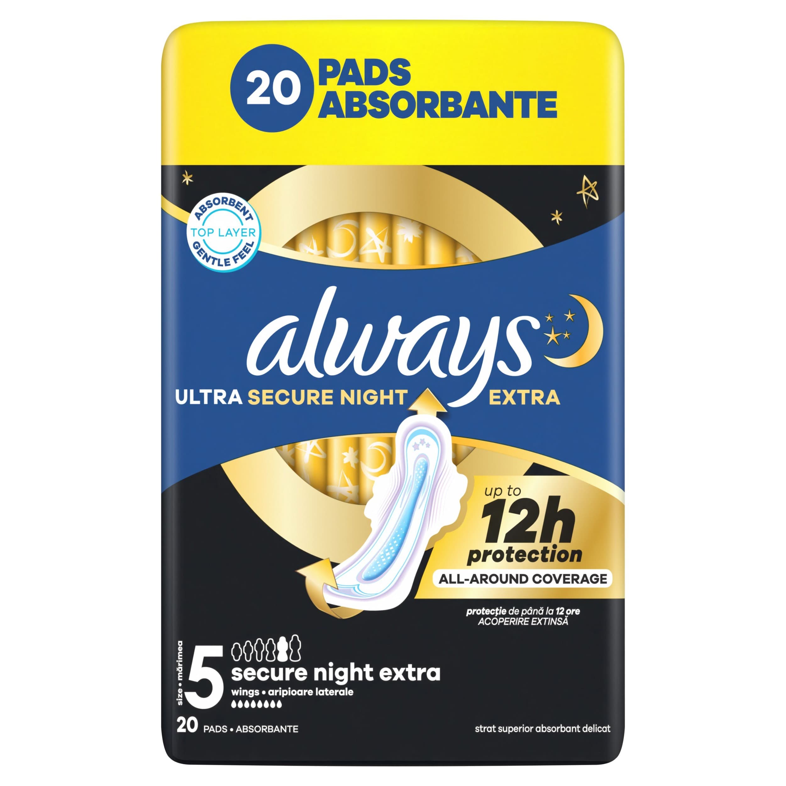 Always Ultra Secure vložky noční křídlo 20 ks