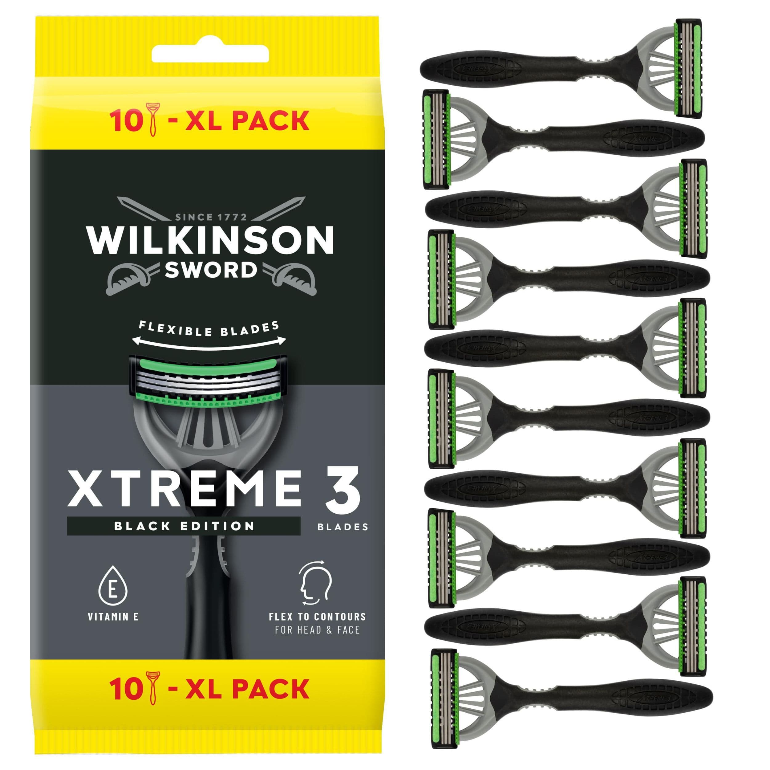 Wilkinson Sword Xtreme3 Black Edition Jednorázová holítka 10 ks