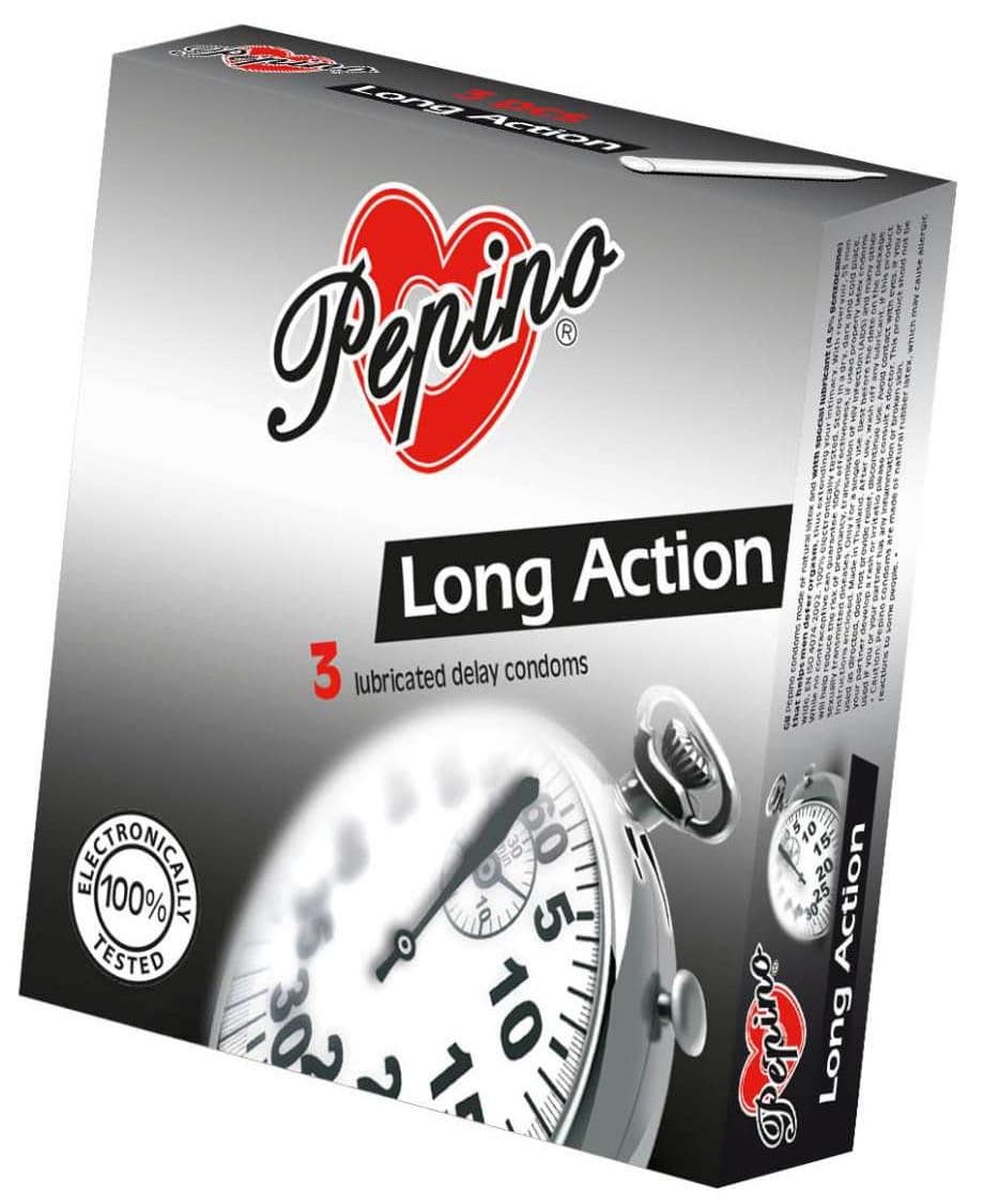 Pepino Kondomy z přírodního latexu se speciálním lubrikantem pro delší výdrž 3 ks