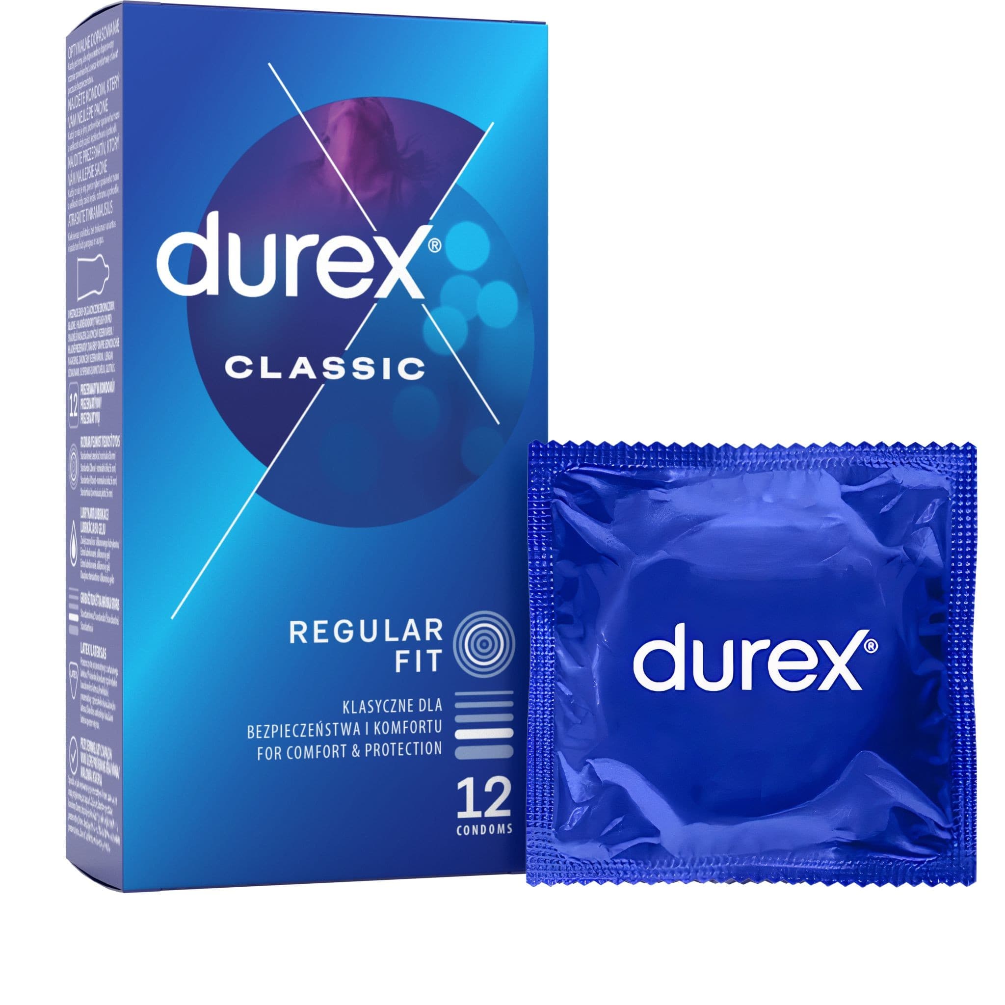 Durex Classic easy-on kondomy s lubrikantem 12 ks
