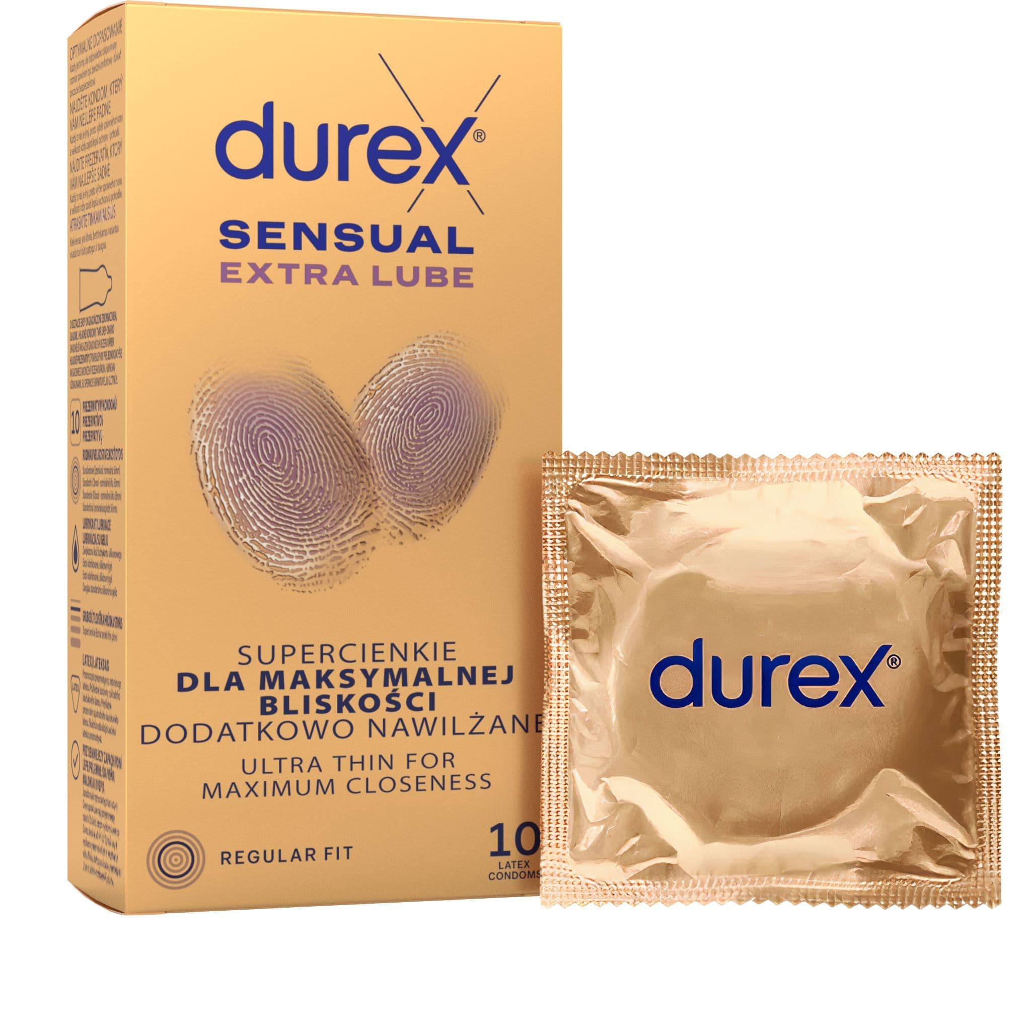 Durex Sensual Extra Lube kondomy 10 ks