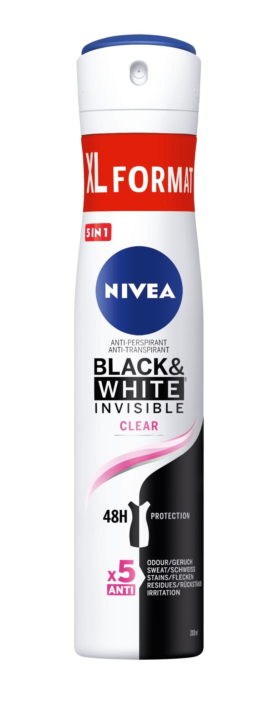 Nivea Sprej Antiperspirant Invisible For B&W Clear 200 ml
