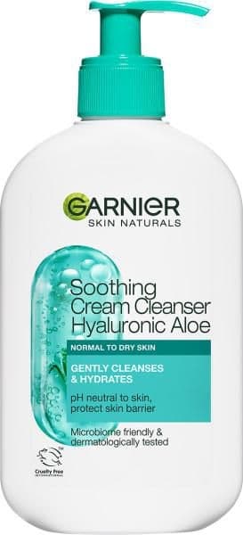 Garnier Skin Naturals zklidňující čisticí krém s kyselinou hyaluronovou a aloe vera 250 ml