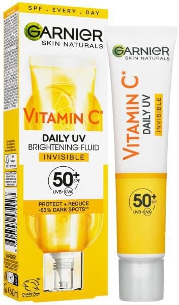 Garnier Skin Naturals Vitamin C denní rozjasňující UV fluid SPF 50+ invisible 40 ml