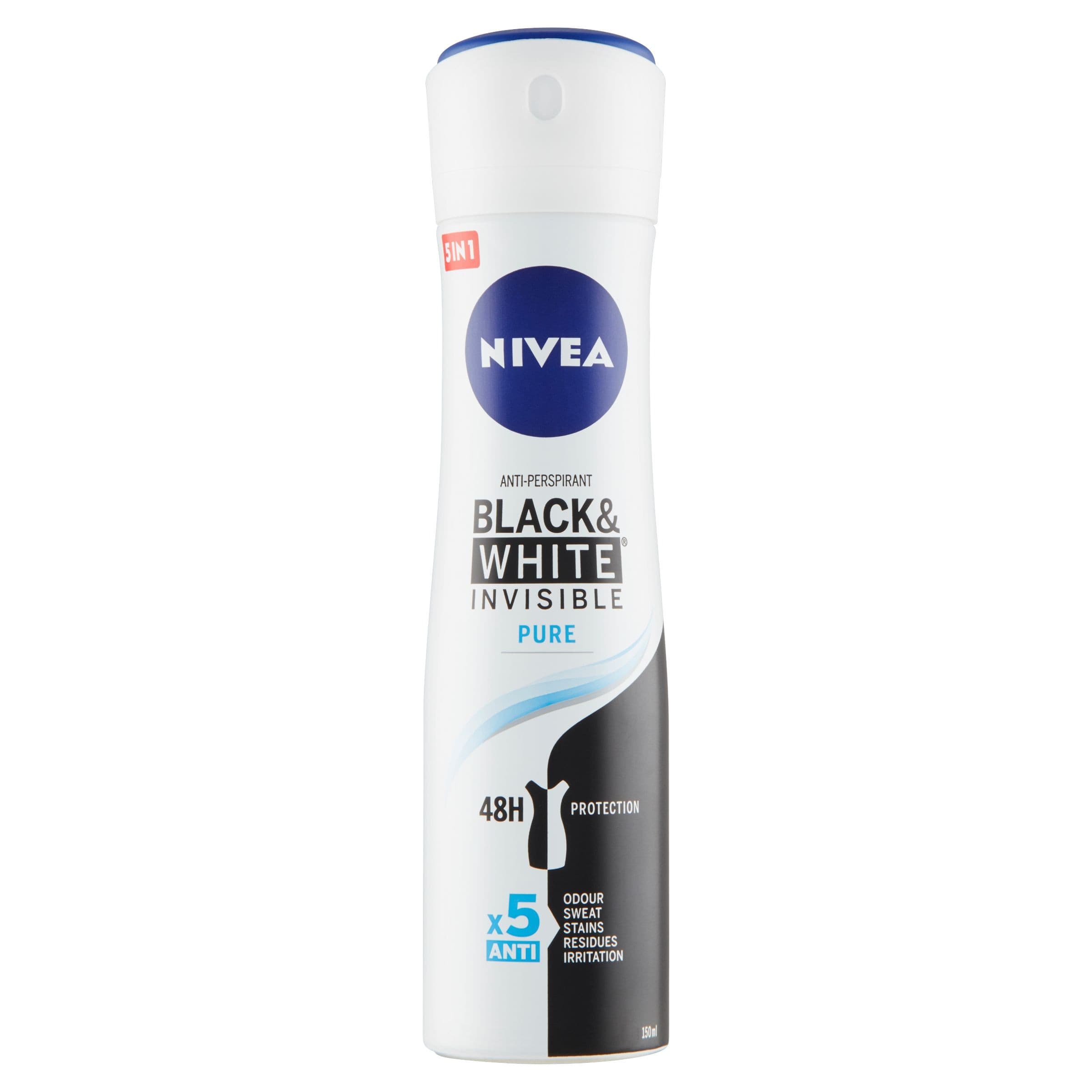Nivea Invisible for Black & White Pure Sprej antiperspirant 150 ml