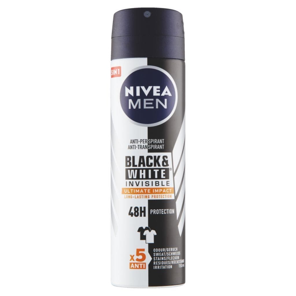 Nivea Men Sprej Antiperspirant Black&White Invisible Ultimate Impact 150 ml
