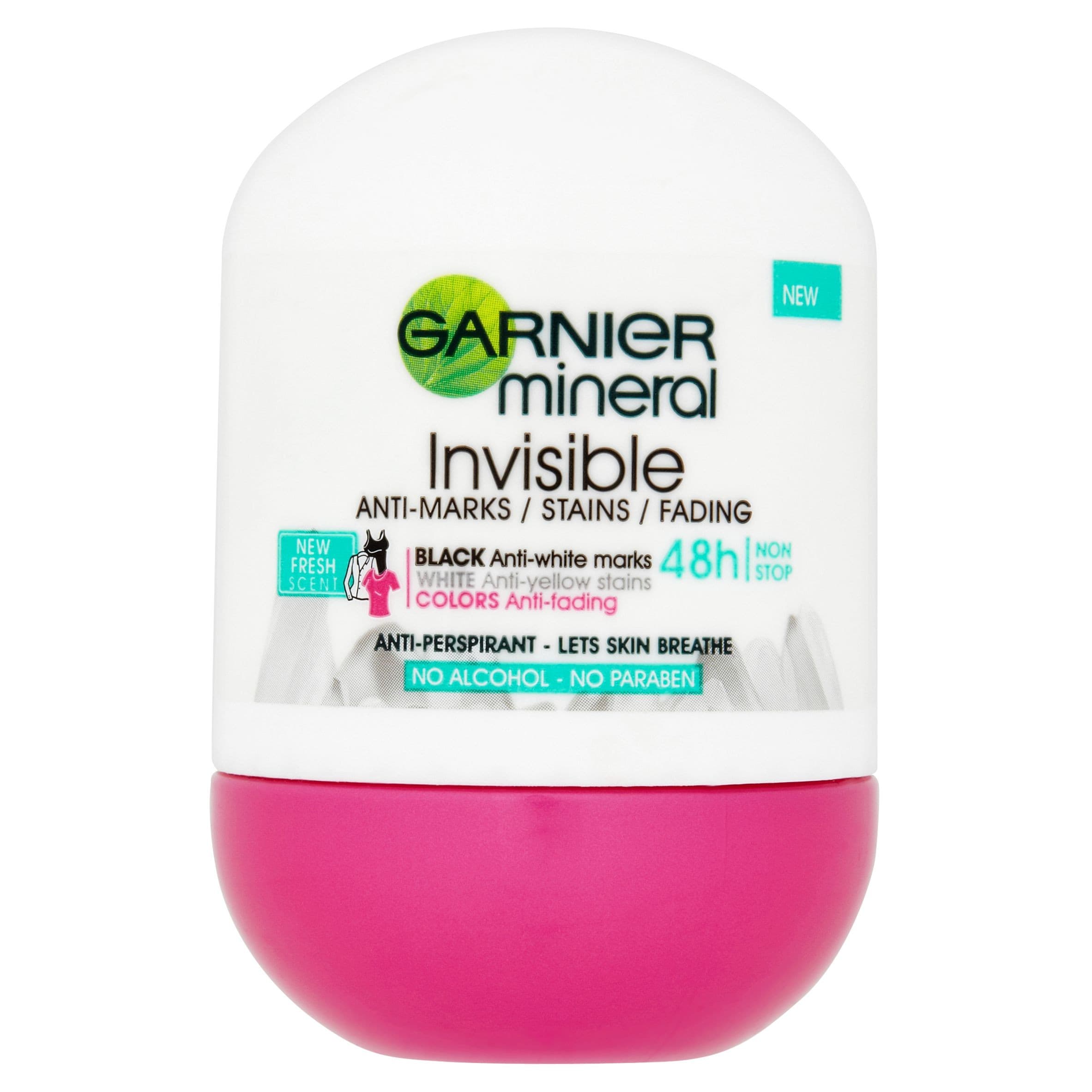 Garnier Mineral Invisible Black White Colors Roll-on Fresh antiperspirant 50 ml