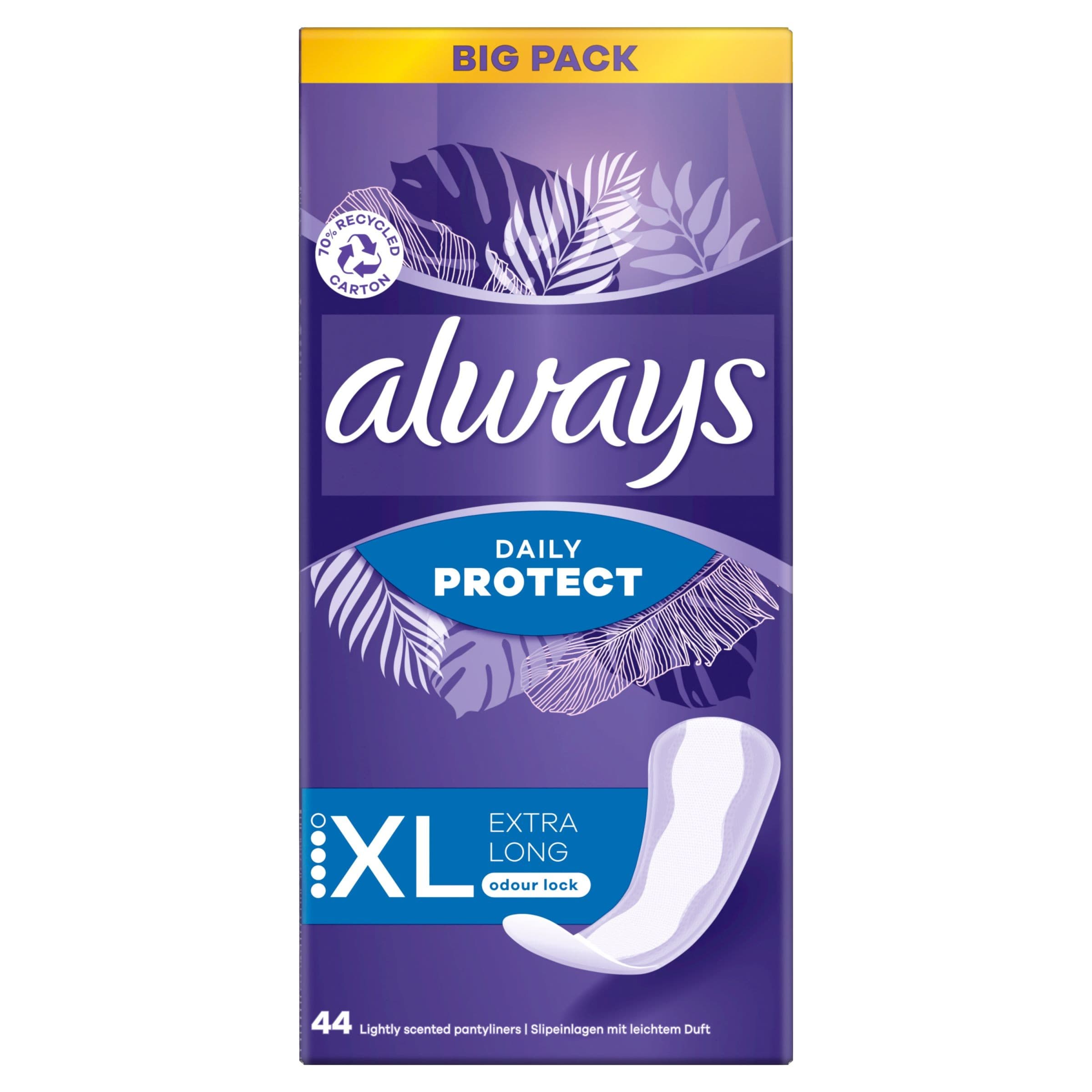 Always Dailies Long Plus Extra Protect Intimky 44 ks