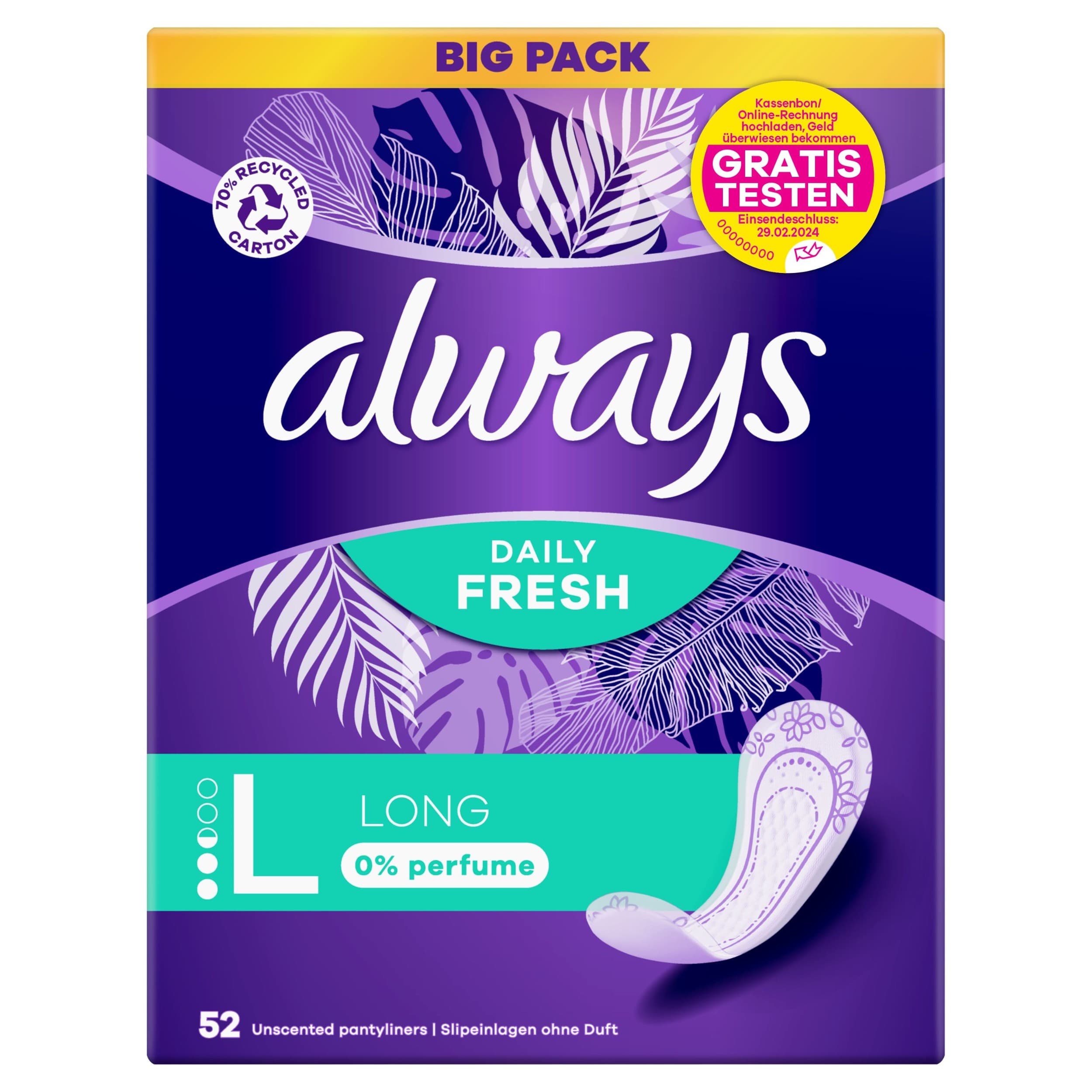 Always D Intimky Fresh&P Dlouhé 52ks