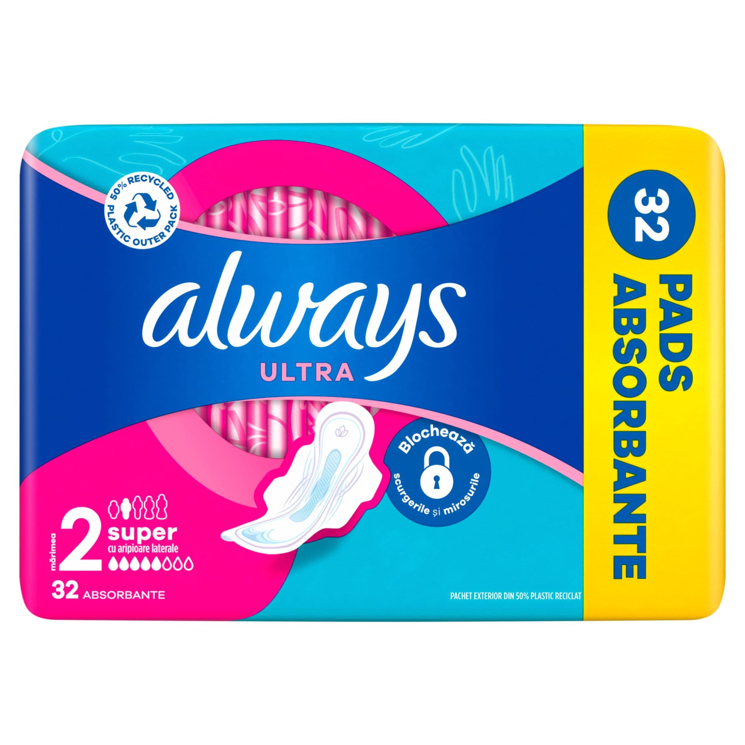 Always Ultra Hygienické vložky super s křidélky 32 ks