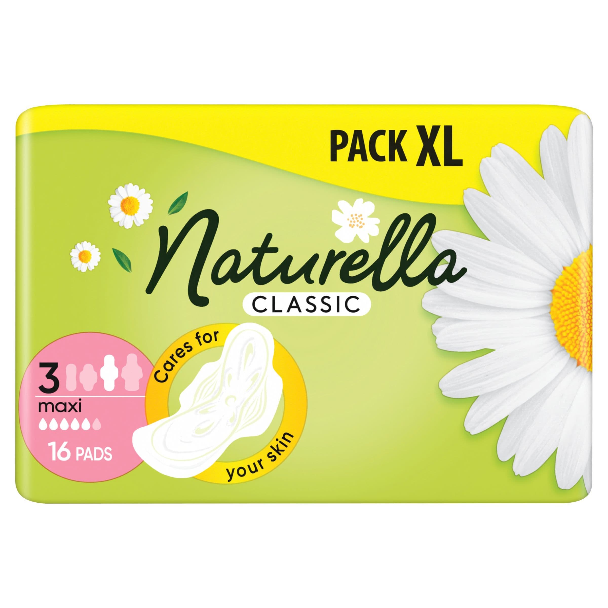 Naturella Classic Maxi Hygienické vložky s vůní heřmánku s křidélky 16 ks