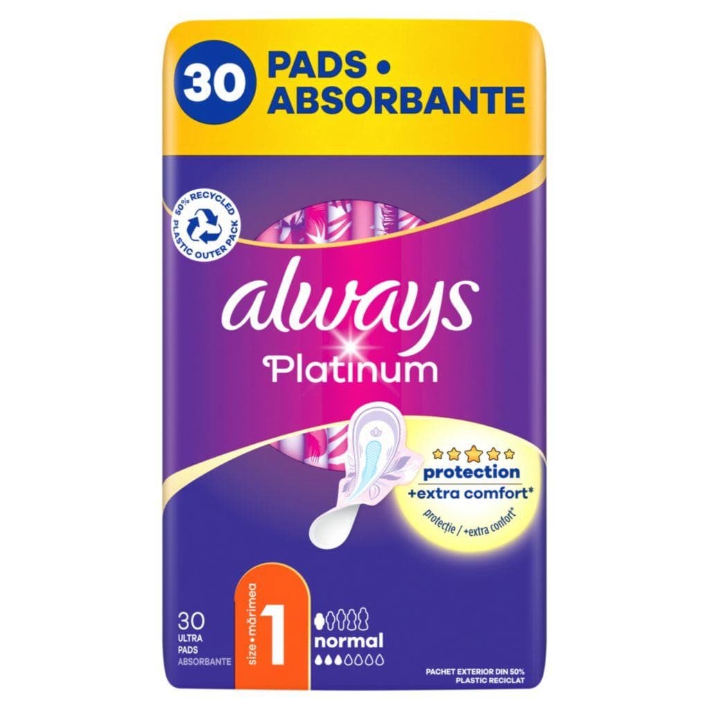Always Platinum Normal velikost 1 hygienické vložky s křidélky 30 ks