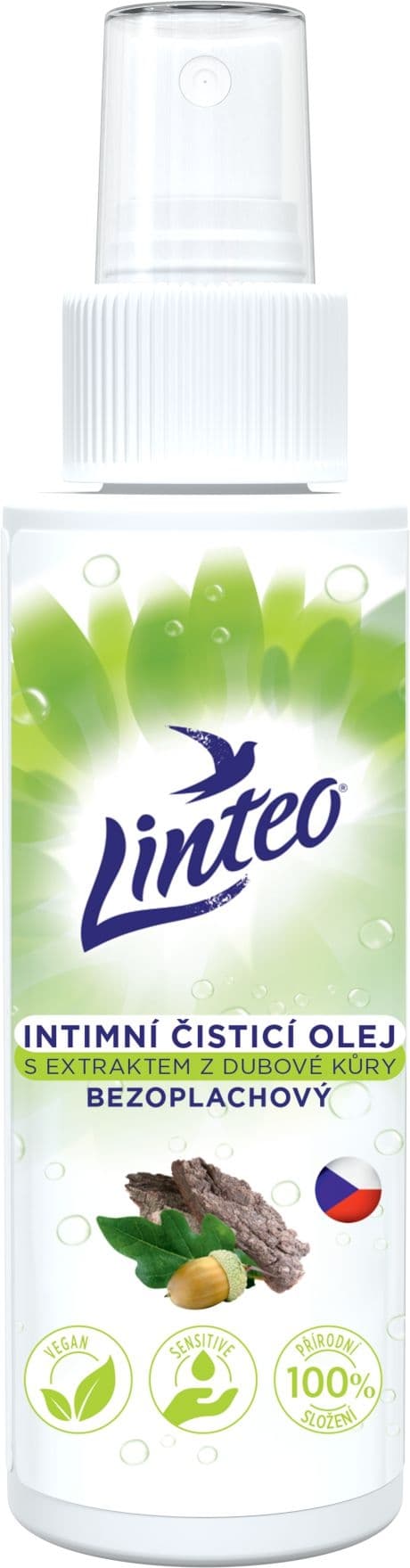 Linteo Intimní čisticí olej s extraktem z dubové kůry bezoplachový 100 ml