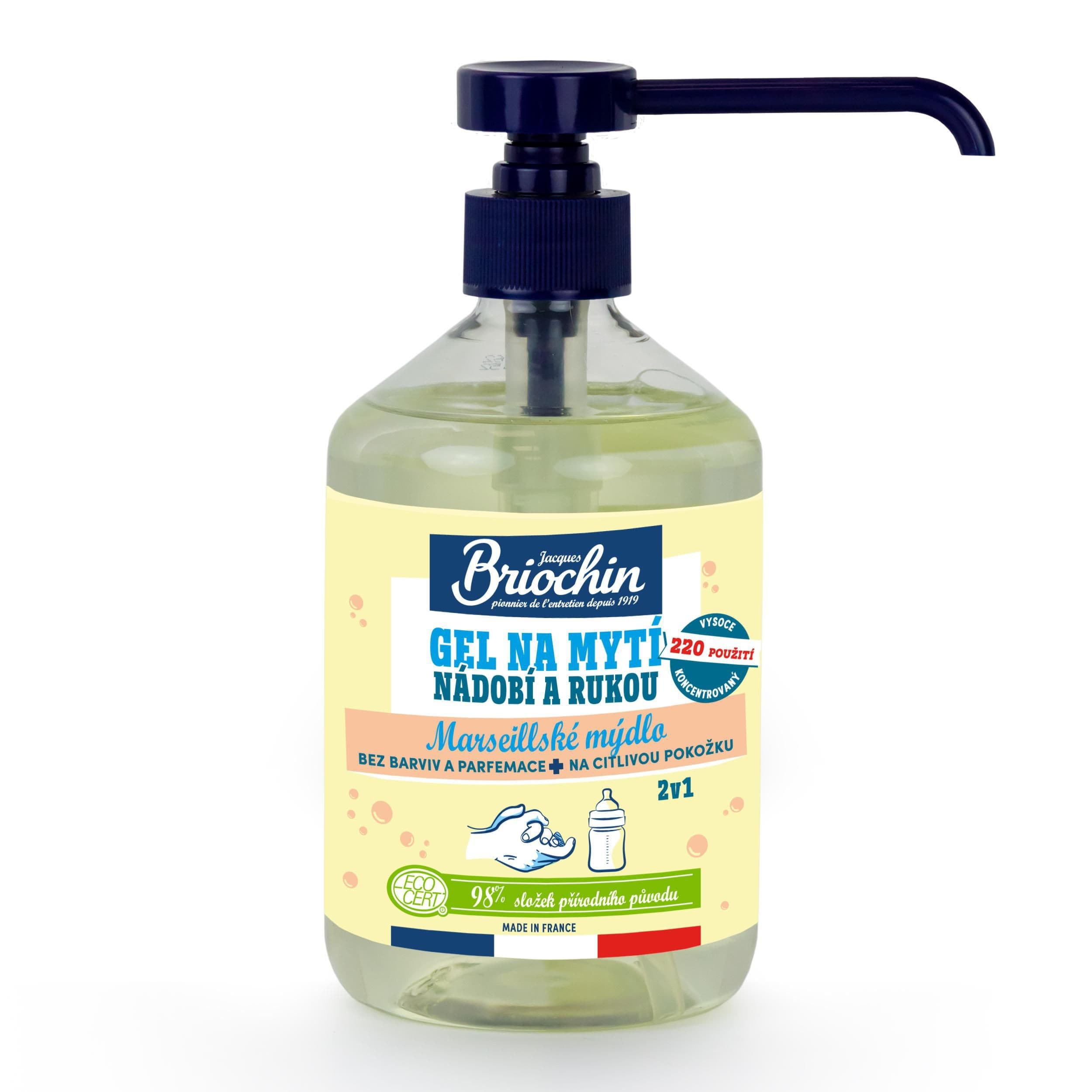 Briochin Gel na mytí nádobí i rukou 2v1 marseillské mýdlo 500ml